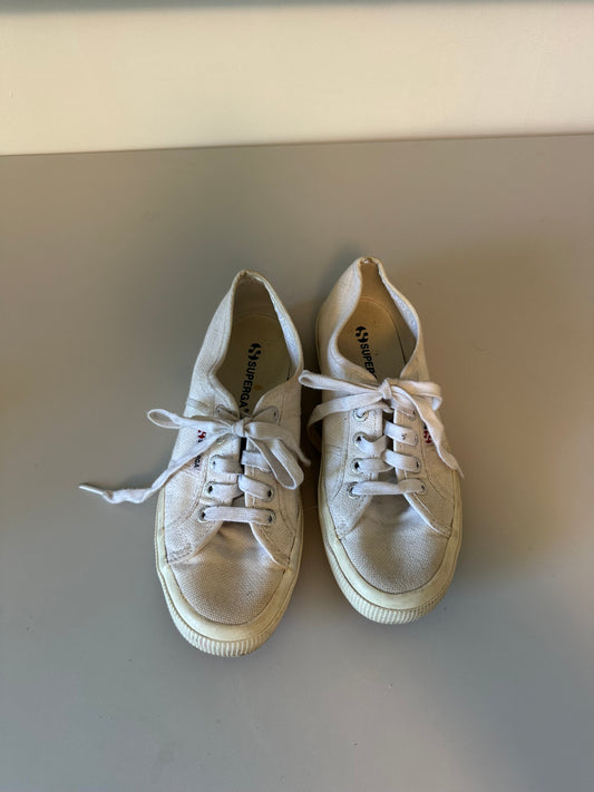 Superga 2750 Classic White Canvas Low Top Sneakers | Size 37.5