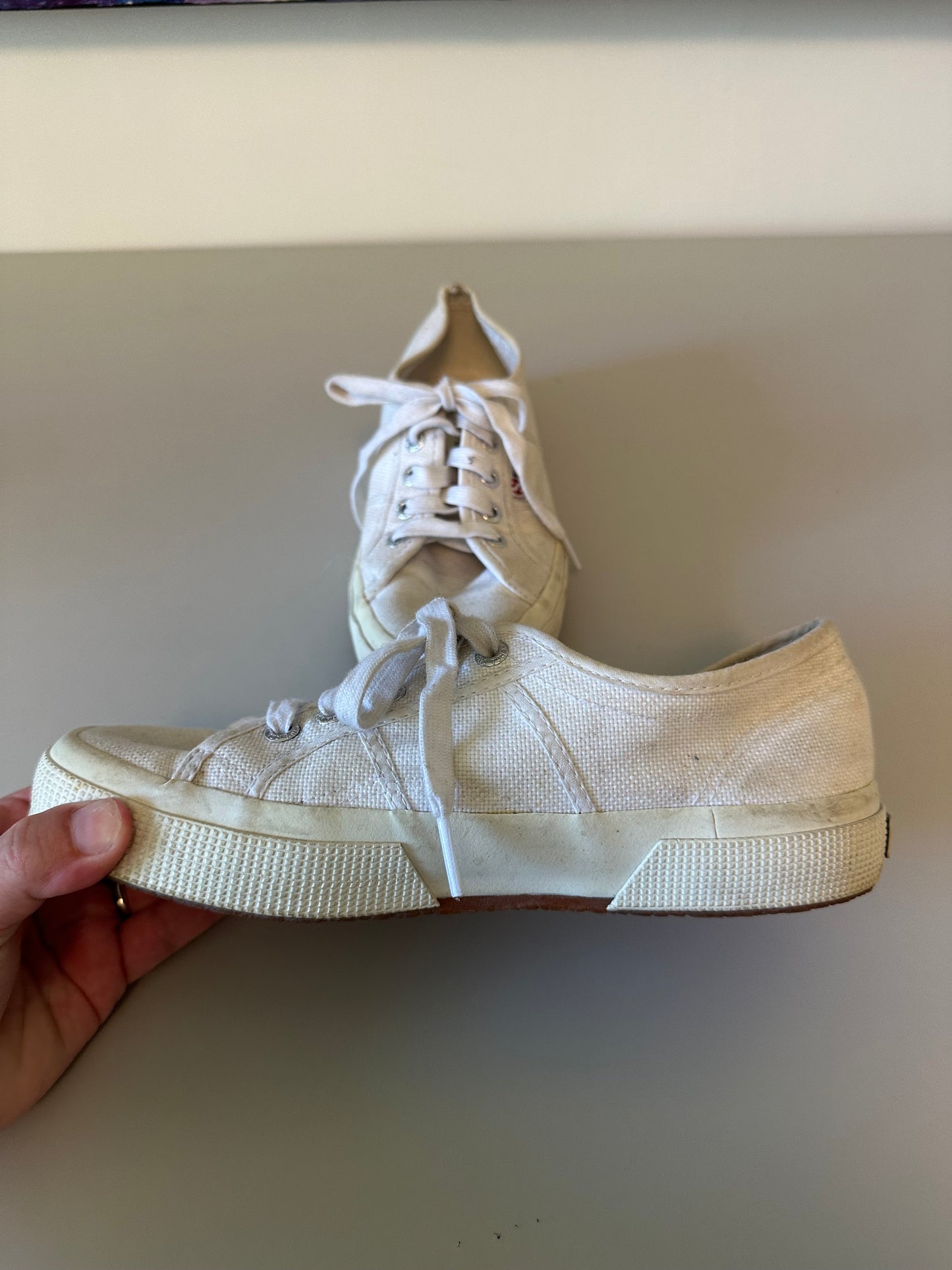 Superga 2750 Classic White Canvas Low Top Sneakers | Size 37.5