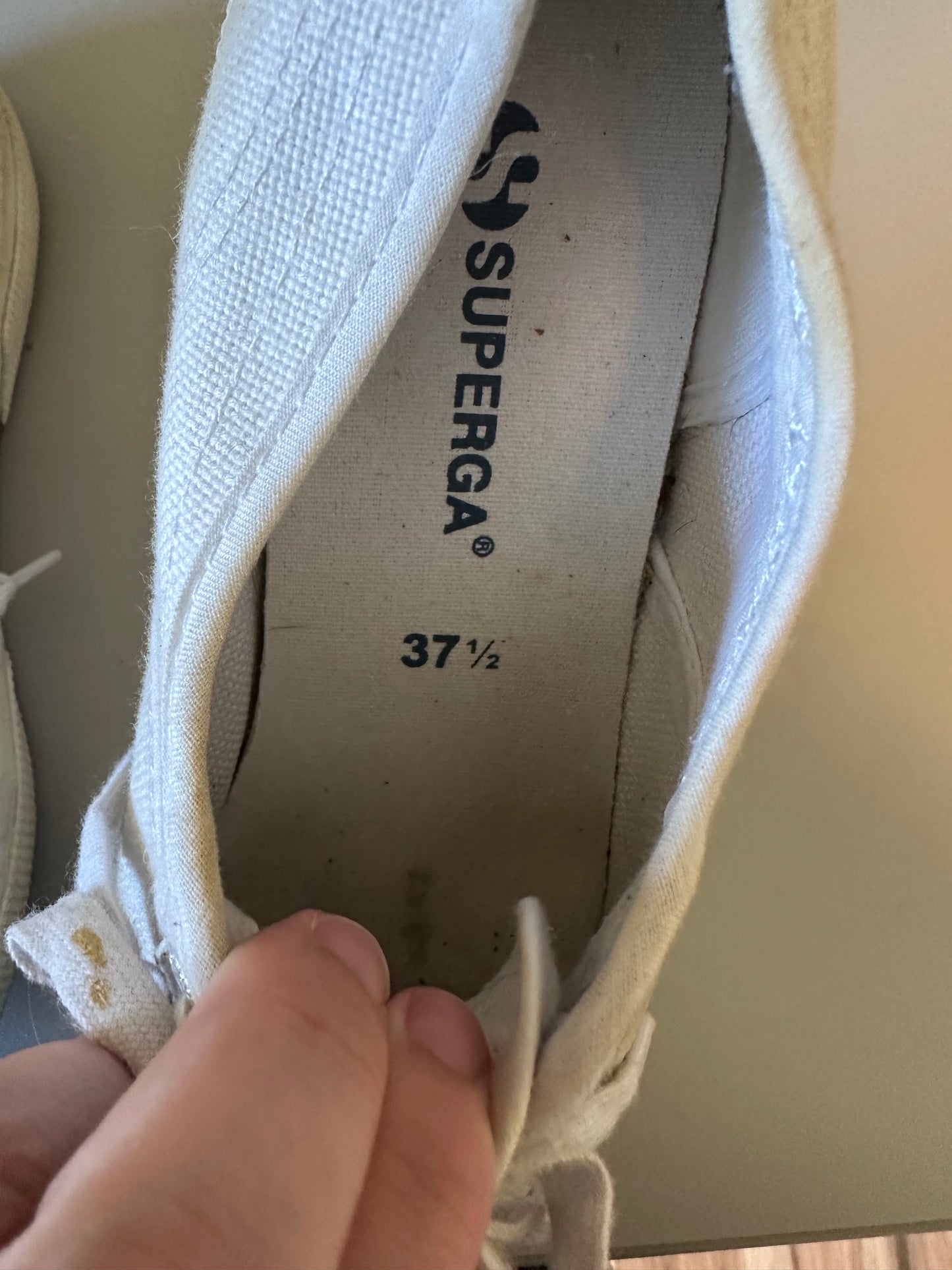 Superga 2750 Classic White Canvas Low Top Sneakers | Size 37.5