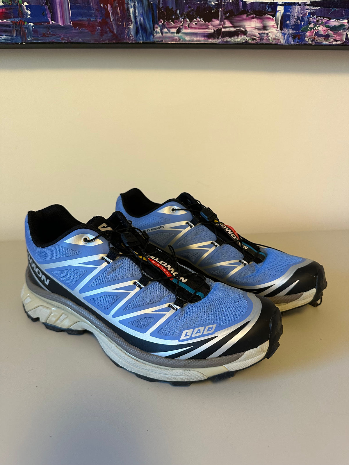 Salomon S-Lab XT-6 Soft Ground Blue and Silver Trail Running Shoes | Size 9