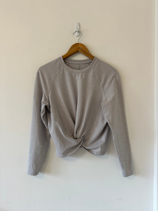 Lululemon Tuck and Gather Pullover in Light Gray