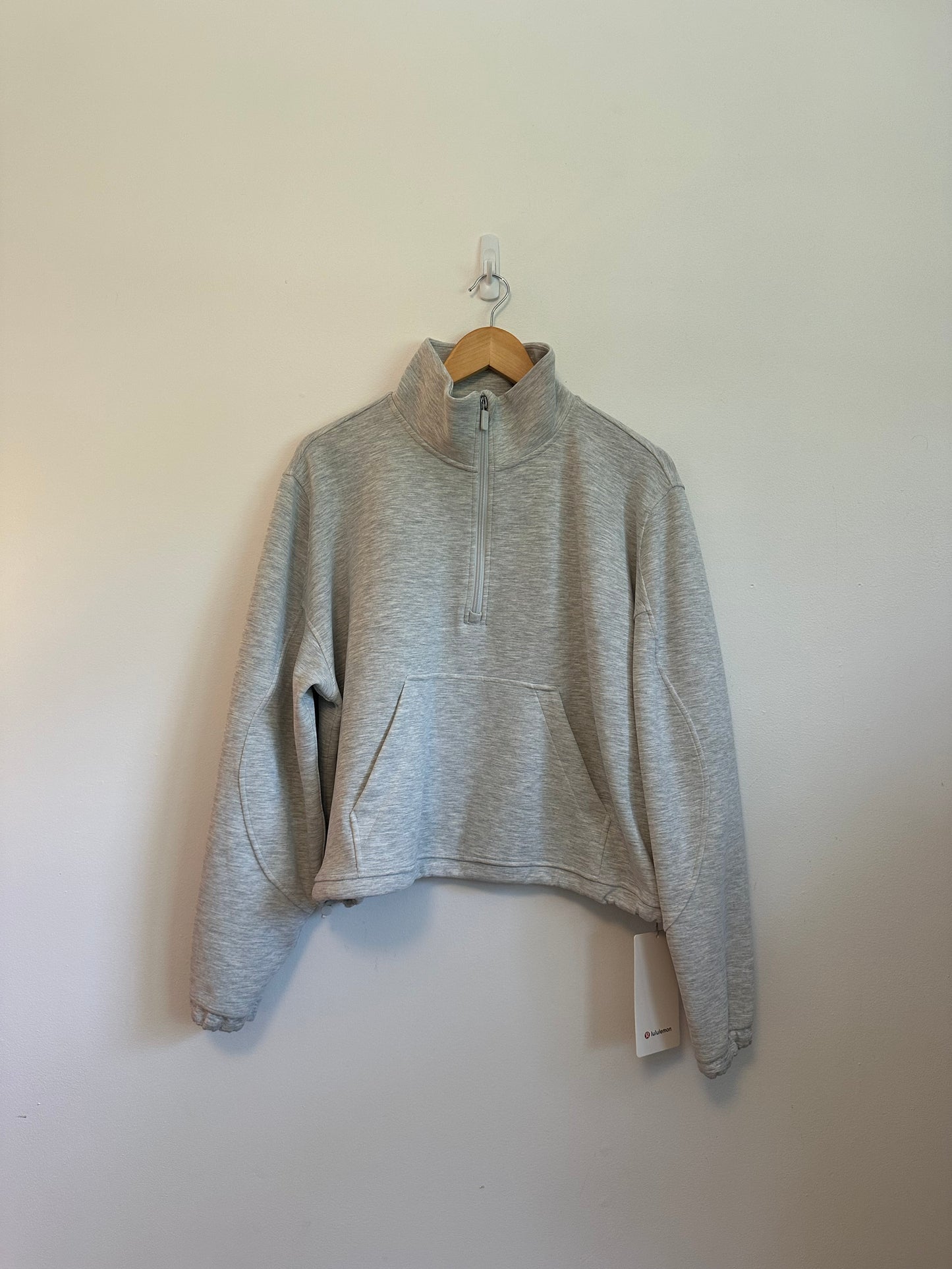 NWT Lululemon Brushed Softstreme Half Zip Pullover in Grey | Size 14