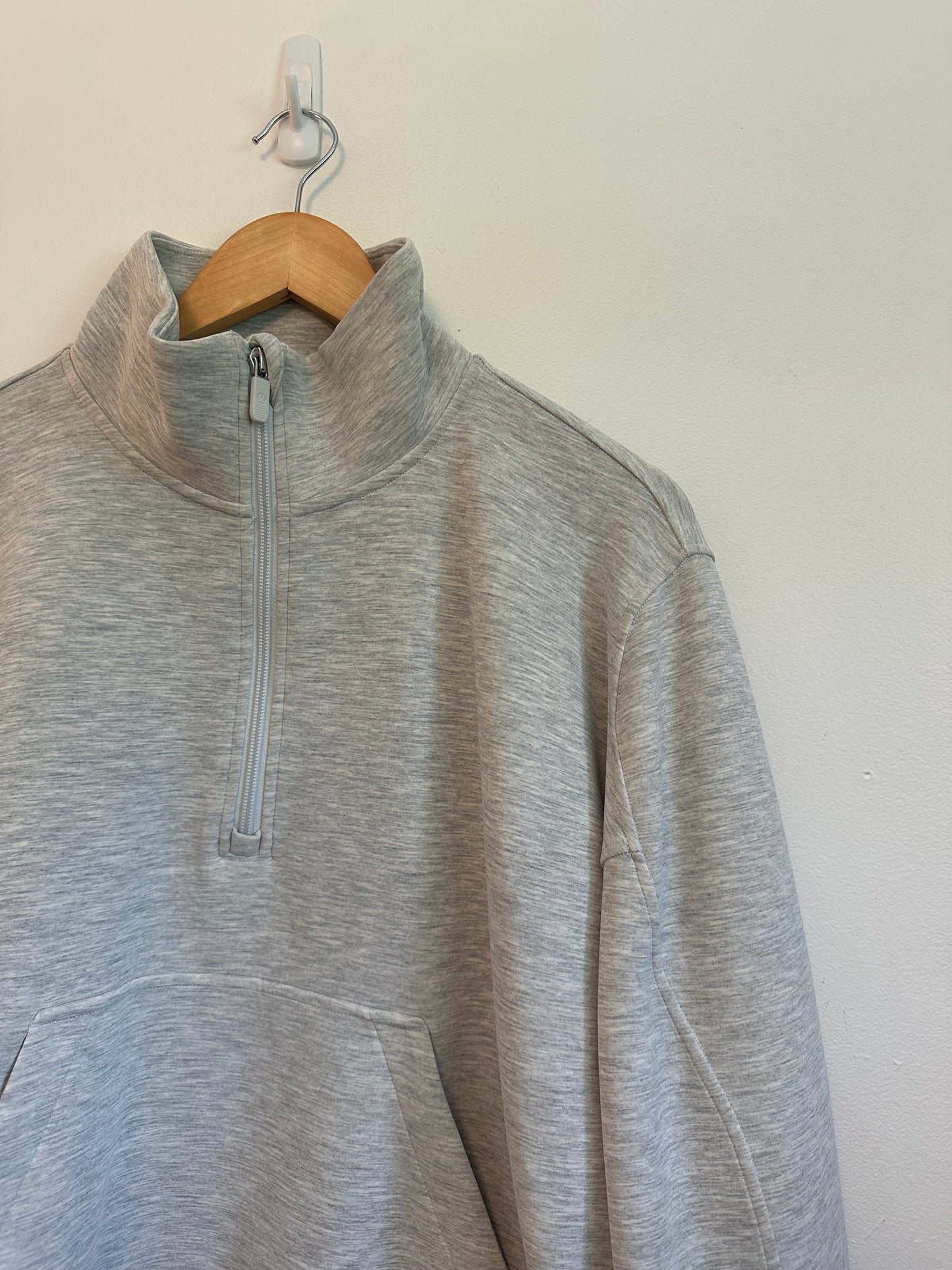 NWT Lululemon Brushed Softstreme Half Zip Pullover in Grey | Size 14