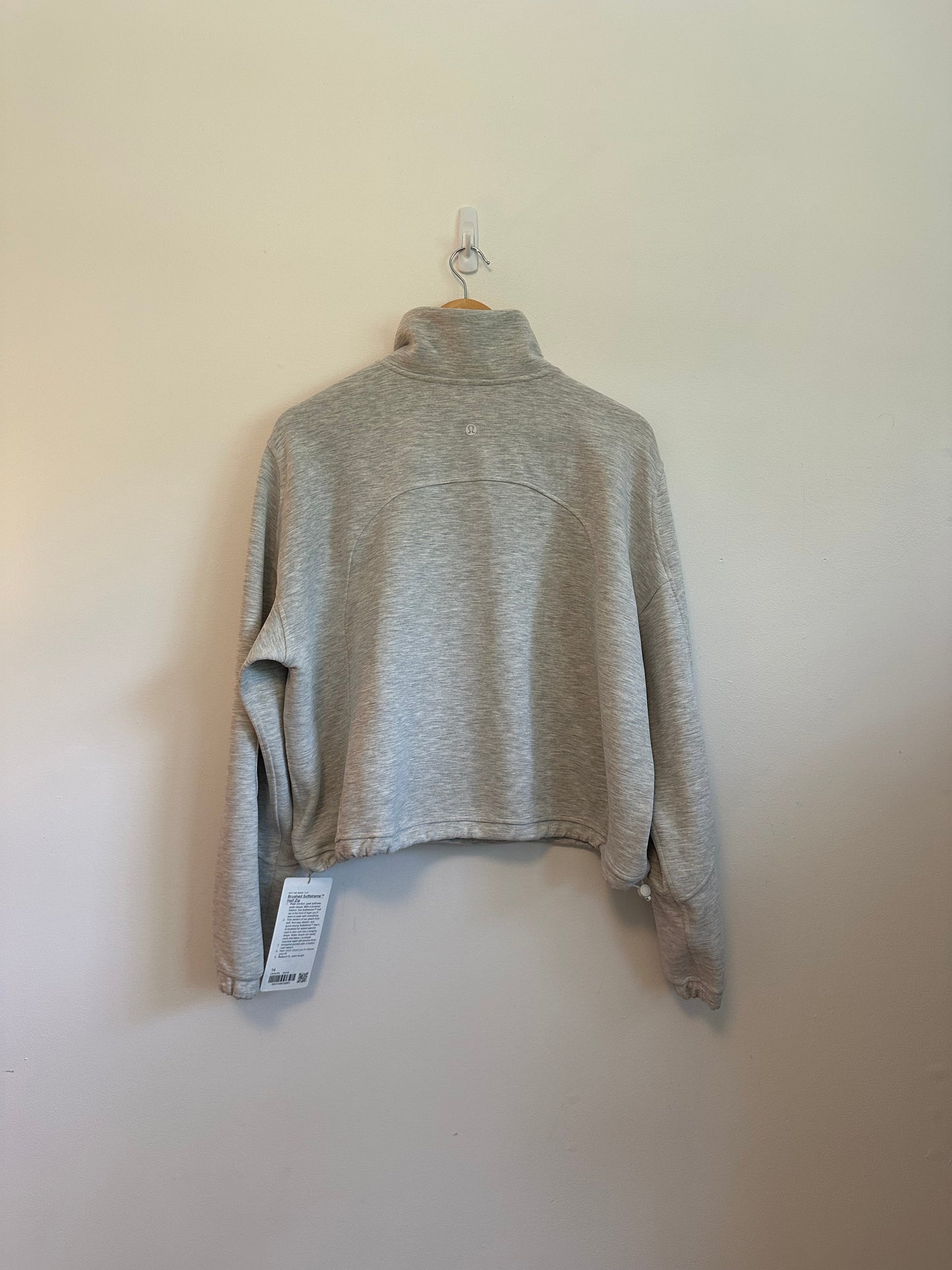 NWT Lululemon Brushed Softstreme Half Zip Pullover in Grey | Size 14