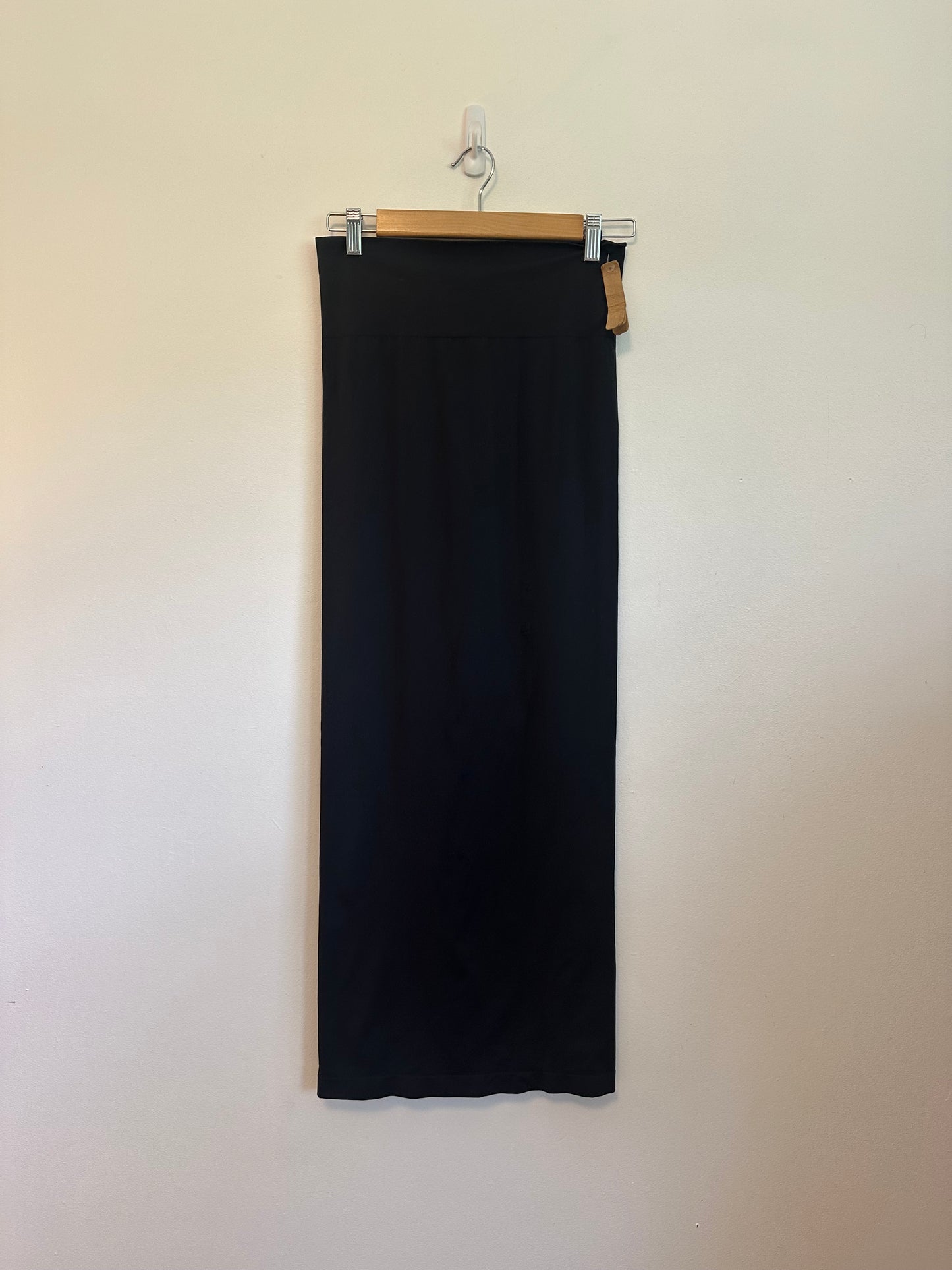 NWT Skims Black Stretch Nylon High Waist Bodycon Maxi Skirt | Size Large