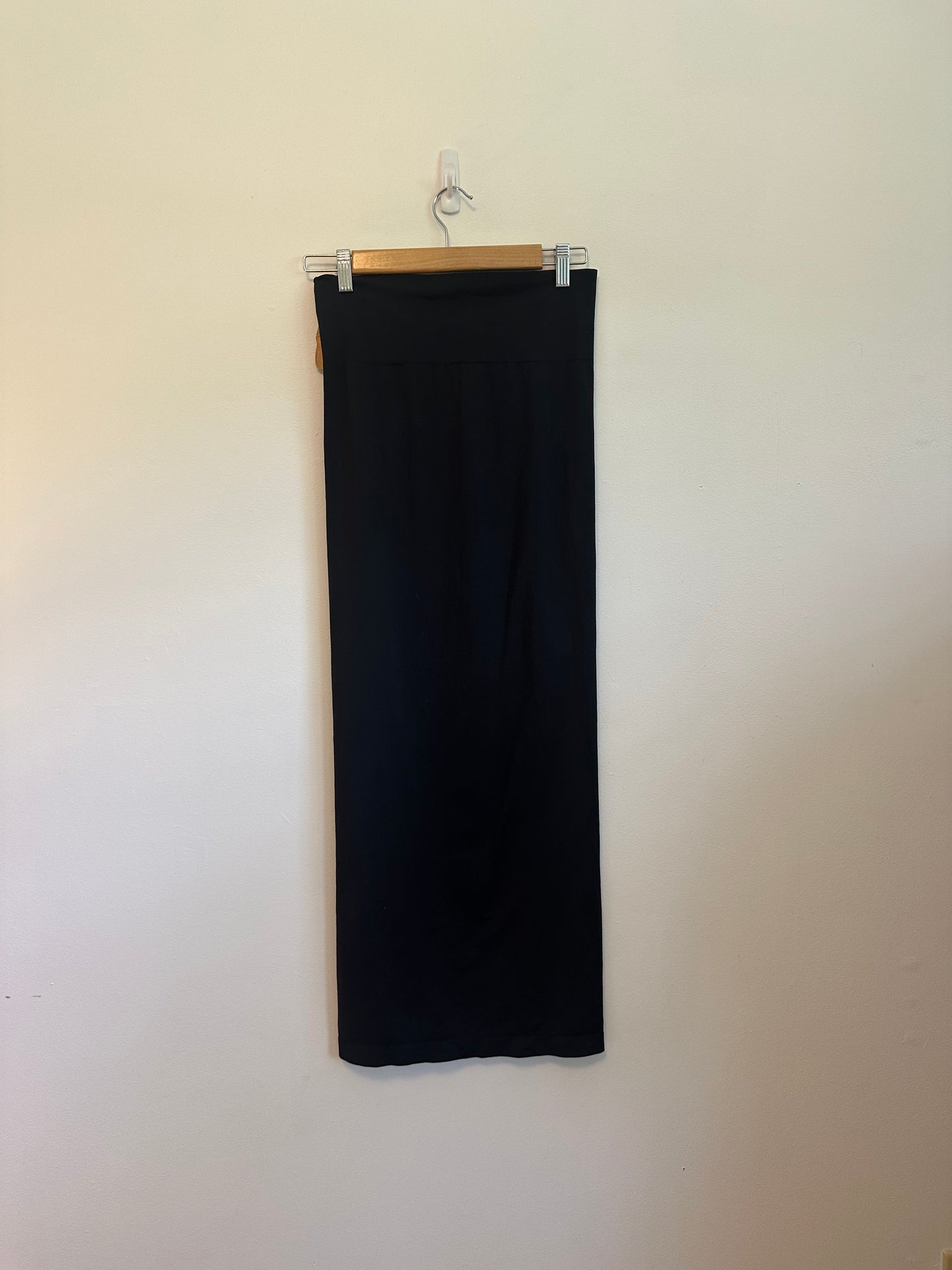 NWT Skims Black Stretch Nylon High Waist Bodycon Maxi Skirt | Size Large