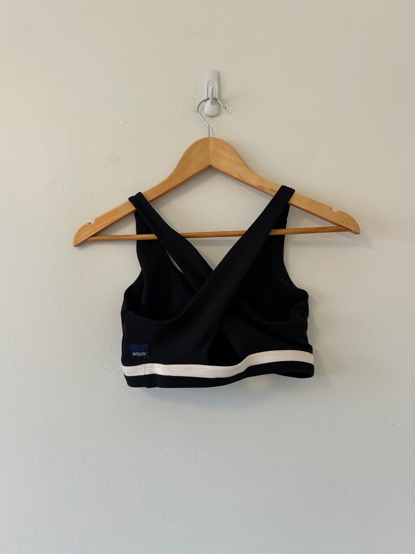 Seeav Butterly Black and White Sports Bra | Size Small