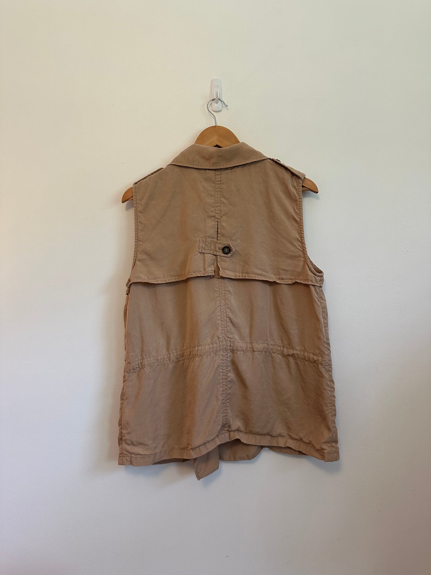 Banana Republic Tan Tencel Double Breasted Utility Vest | Size Medium
