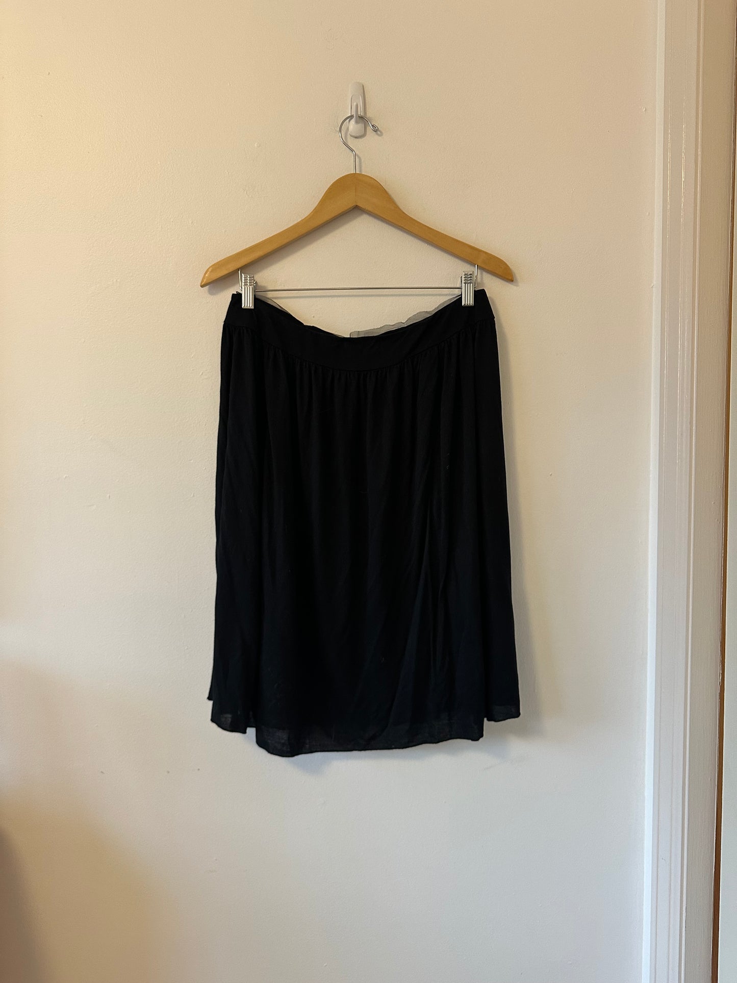 Velvet by Graham and Spencer Black Jersey Embellished Waist Skirt | Size Medium