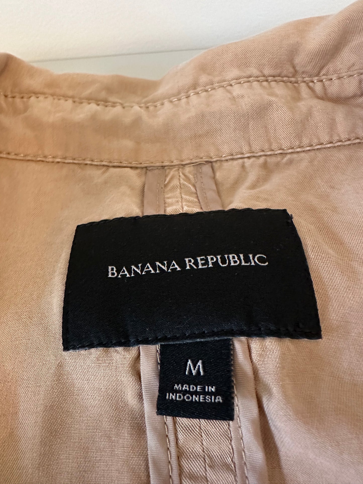 Banana Republic Tan Tencel Double Breasted Utility Vest | Size Medium