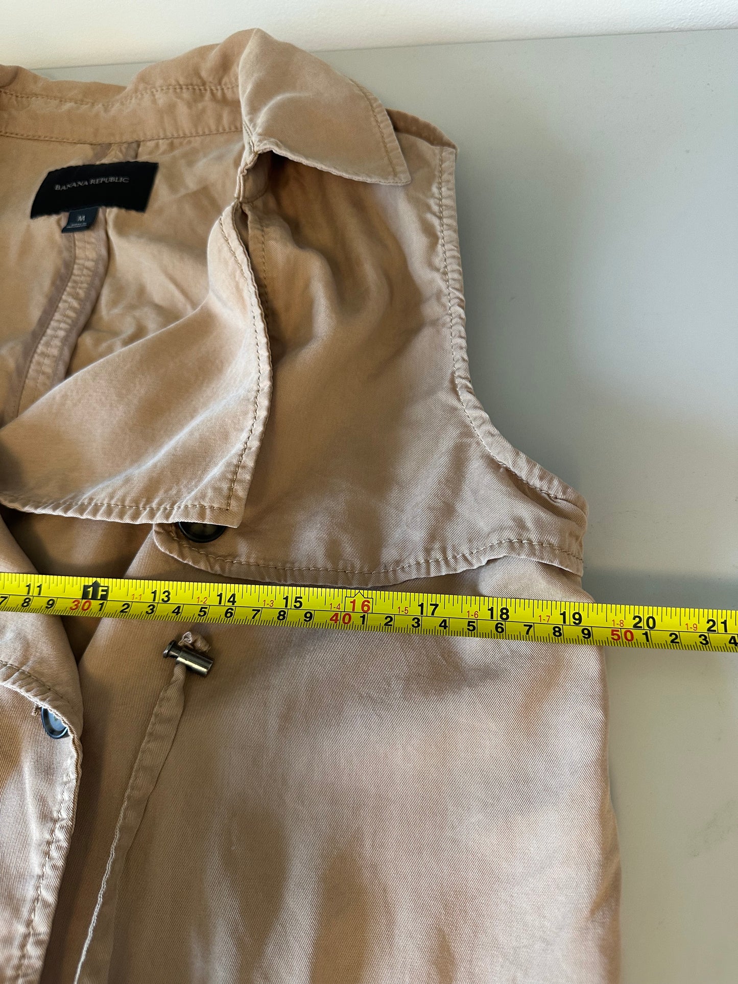 Banana Republic Tan Tencel Double Breasted Utility Vest | Size Medium