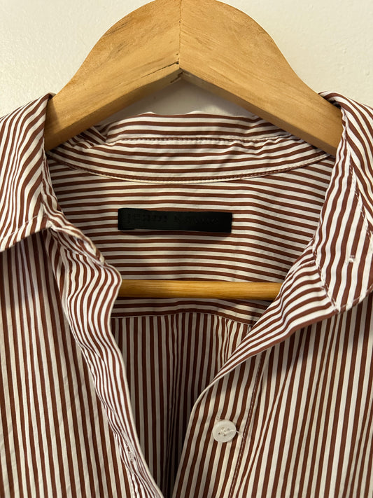 Jenni Kayne The Boyfriend Shirt in Red and White Stripe | Size Medium