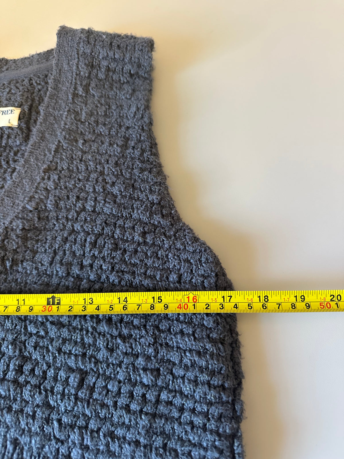 We The Free x Free People Blue Popcorn Knit Cropped Vest | Size Large