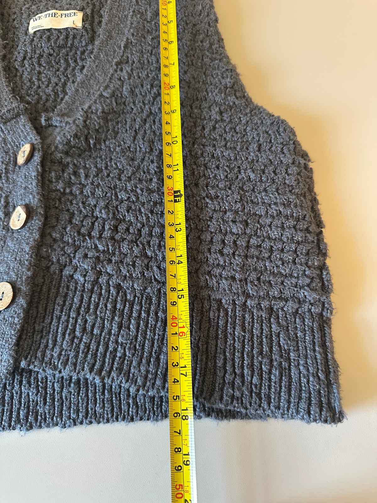 We The Free x Free People Blue Popcorn Knit Cropped Vest | Size Large