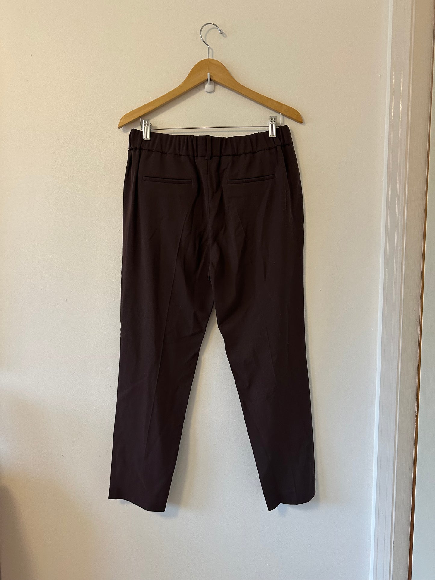 Brunello Cucinelli Wool Blend Pull On Brown Trousers | Size 10