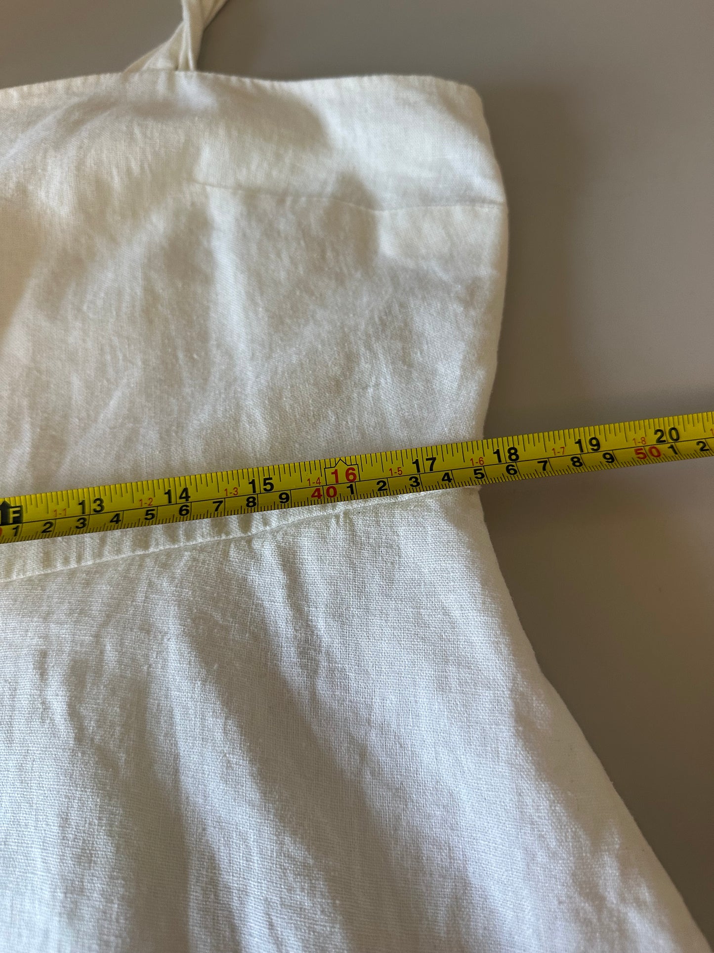 Emma & Michele White Linen Blend Tie Strap Ruffle Midi Dress | Size XL