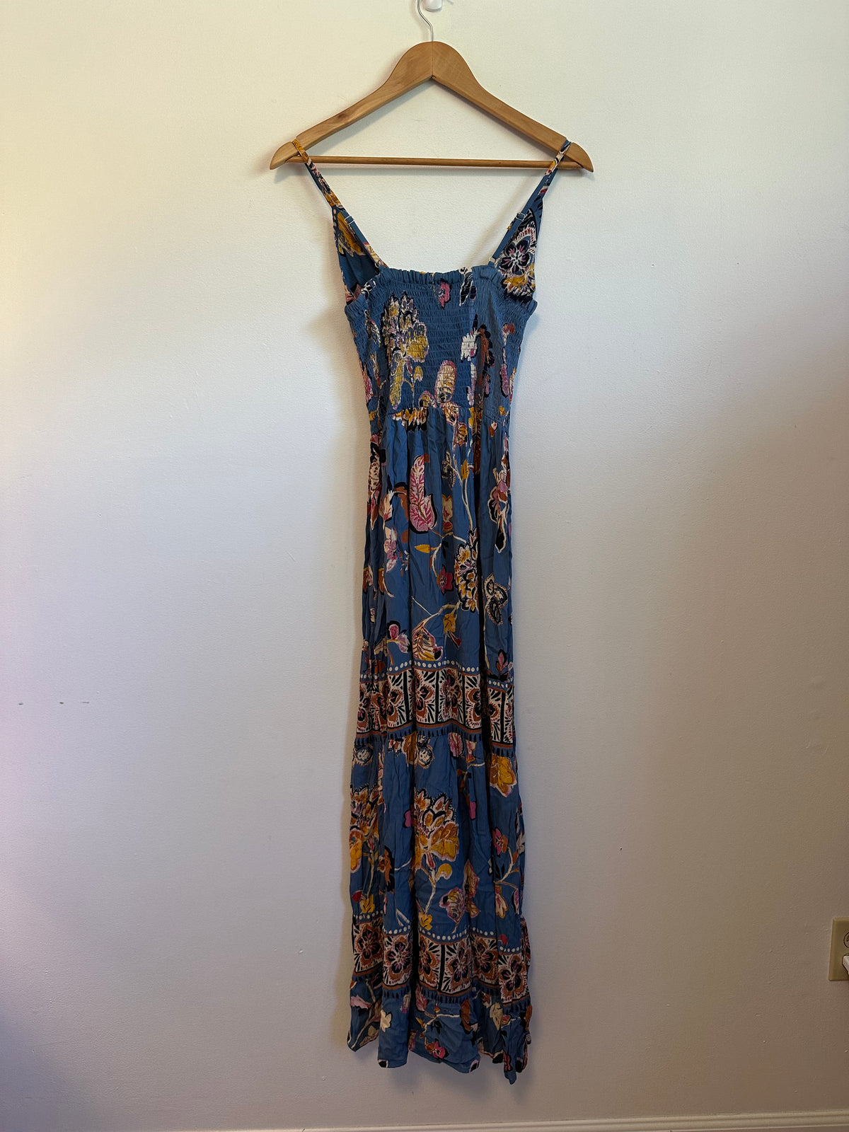 NWT Angie Blue Floral Boho Maxi Dress | Size Small