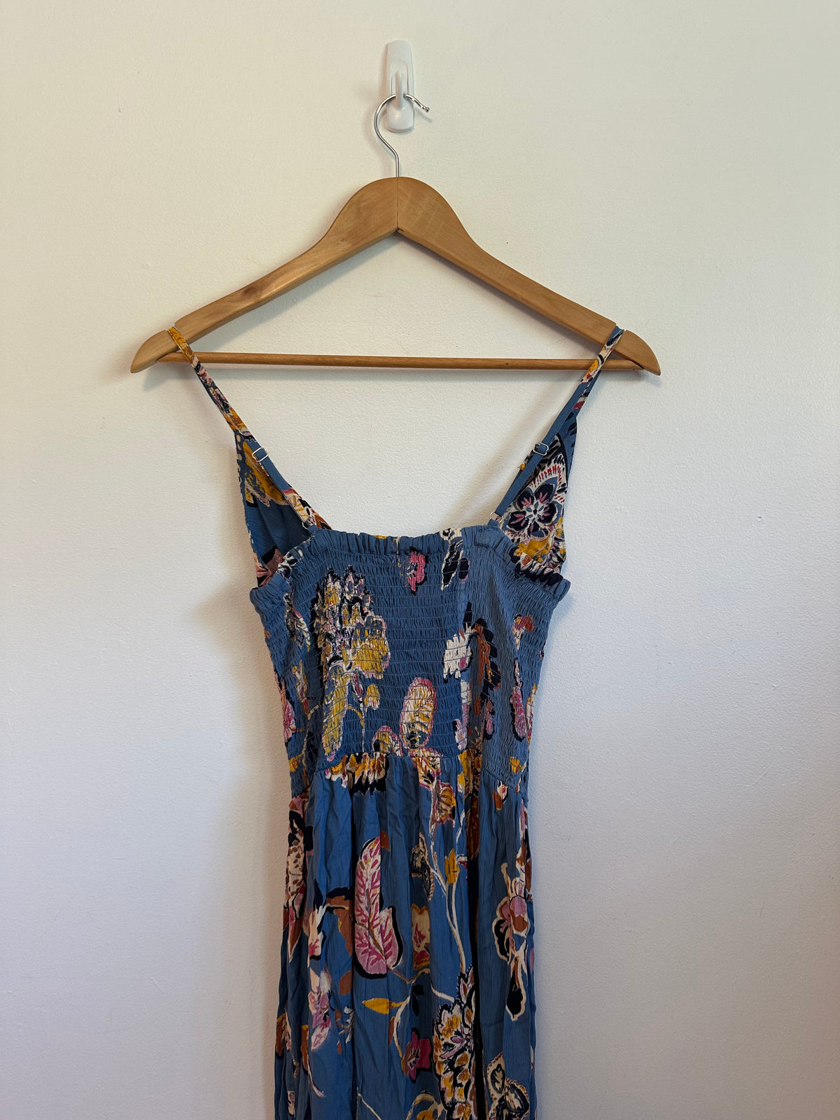 NWT Angie Blue Floral Boho Maxi Dress | Size Small
