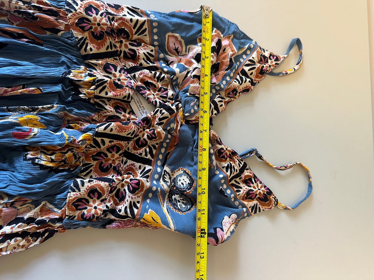 NWT Angie Blue Floral Boho Maxi Dress | Size Small