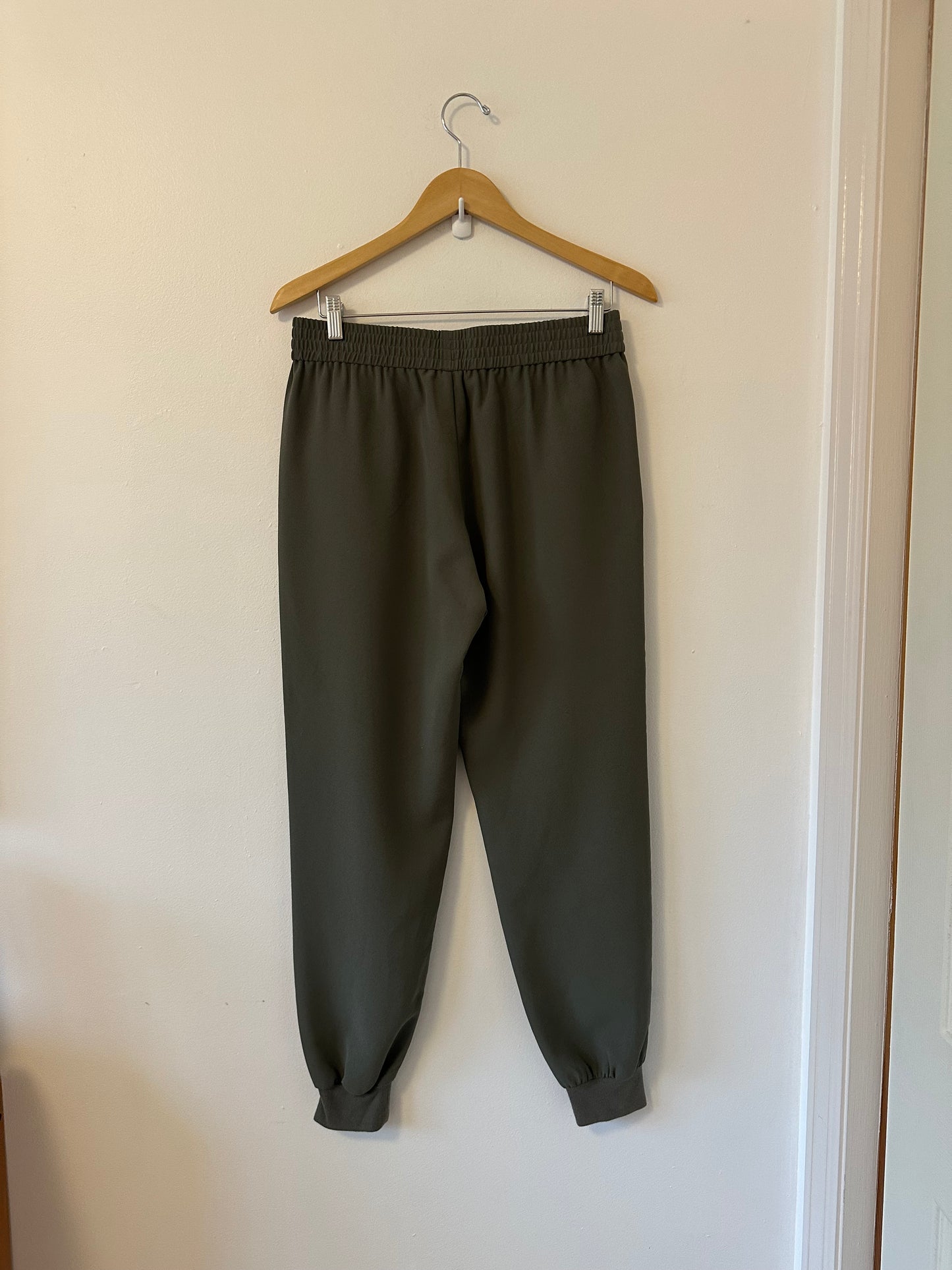 Joie Olive Green Woven Pull On Jogger Pants | Size Medium