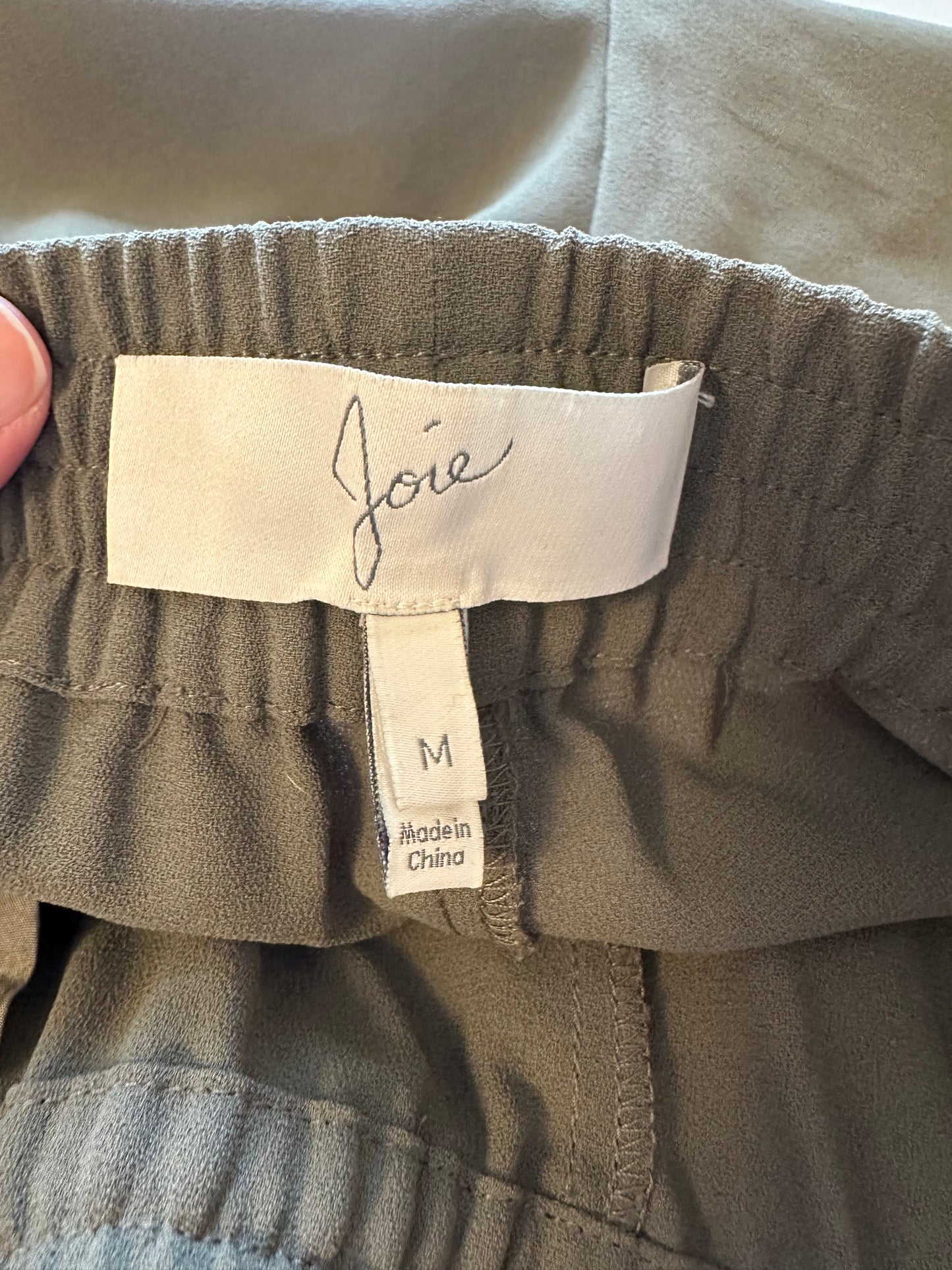 Joie Olive Green Woven Pull On Jogger Pants | Size Medium