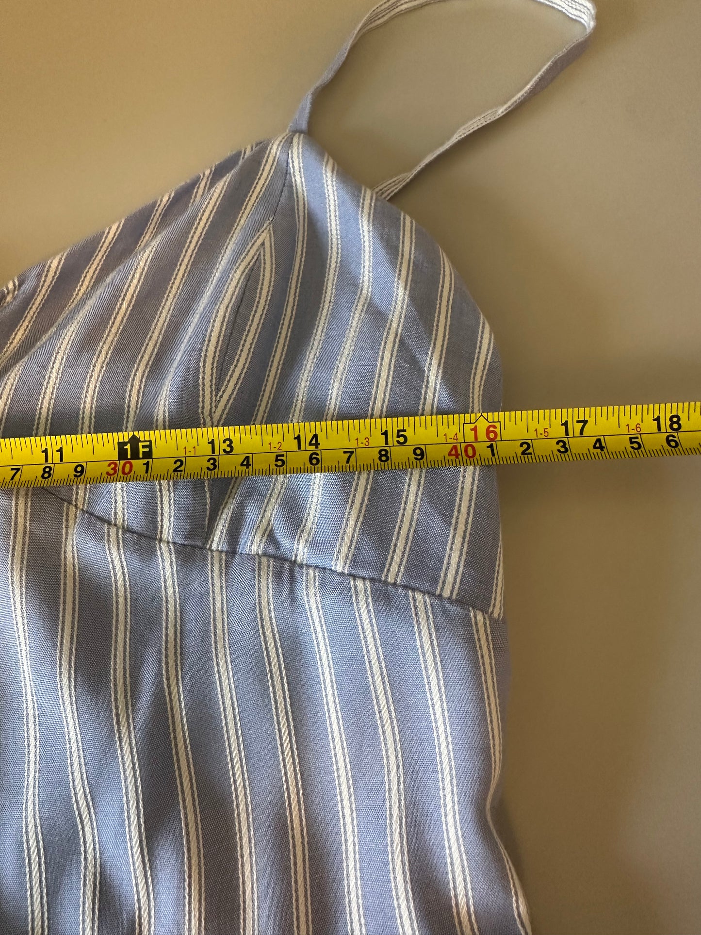 NWT J. Crew Blue and White Striped Wide Leg Tie Front Jumpsuit | Size 8