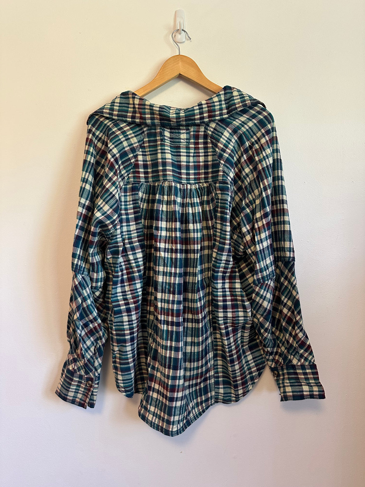 We The Free x Free People Oversized Plaid Button Down Shirt | Size XS