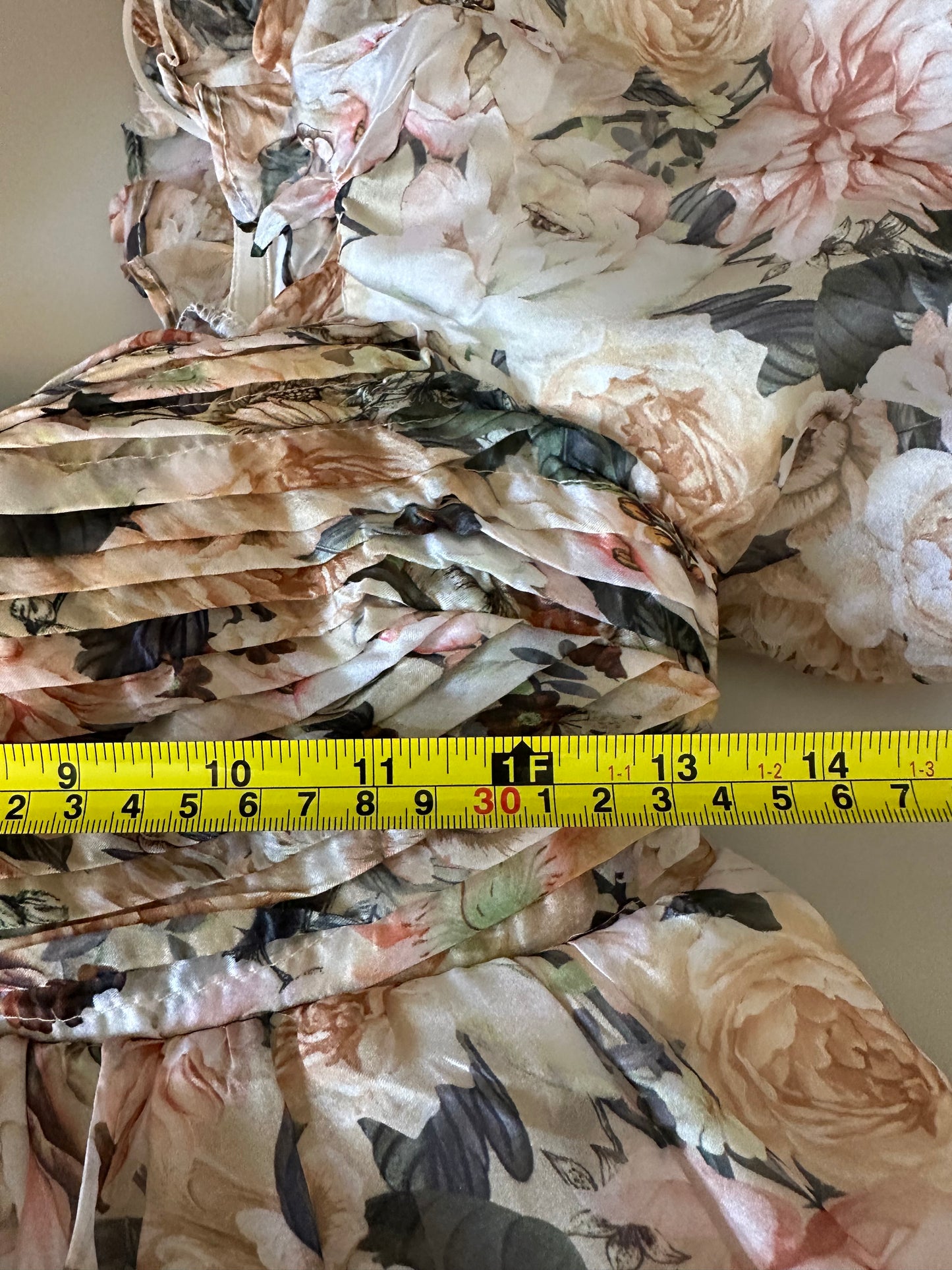 NWT Worth Collective Floral Puff Sleeve Bow Back Maxi Dress | Size Medium