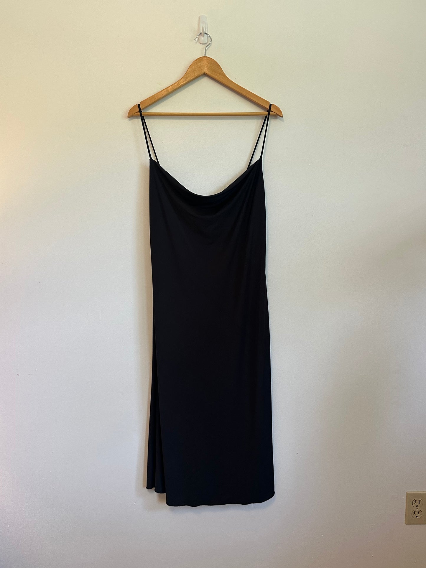 NWT Sincerely Jules Cowl Neck Midi Slip Dress in Black | Size XL