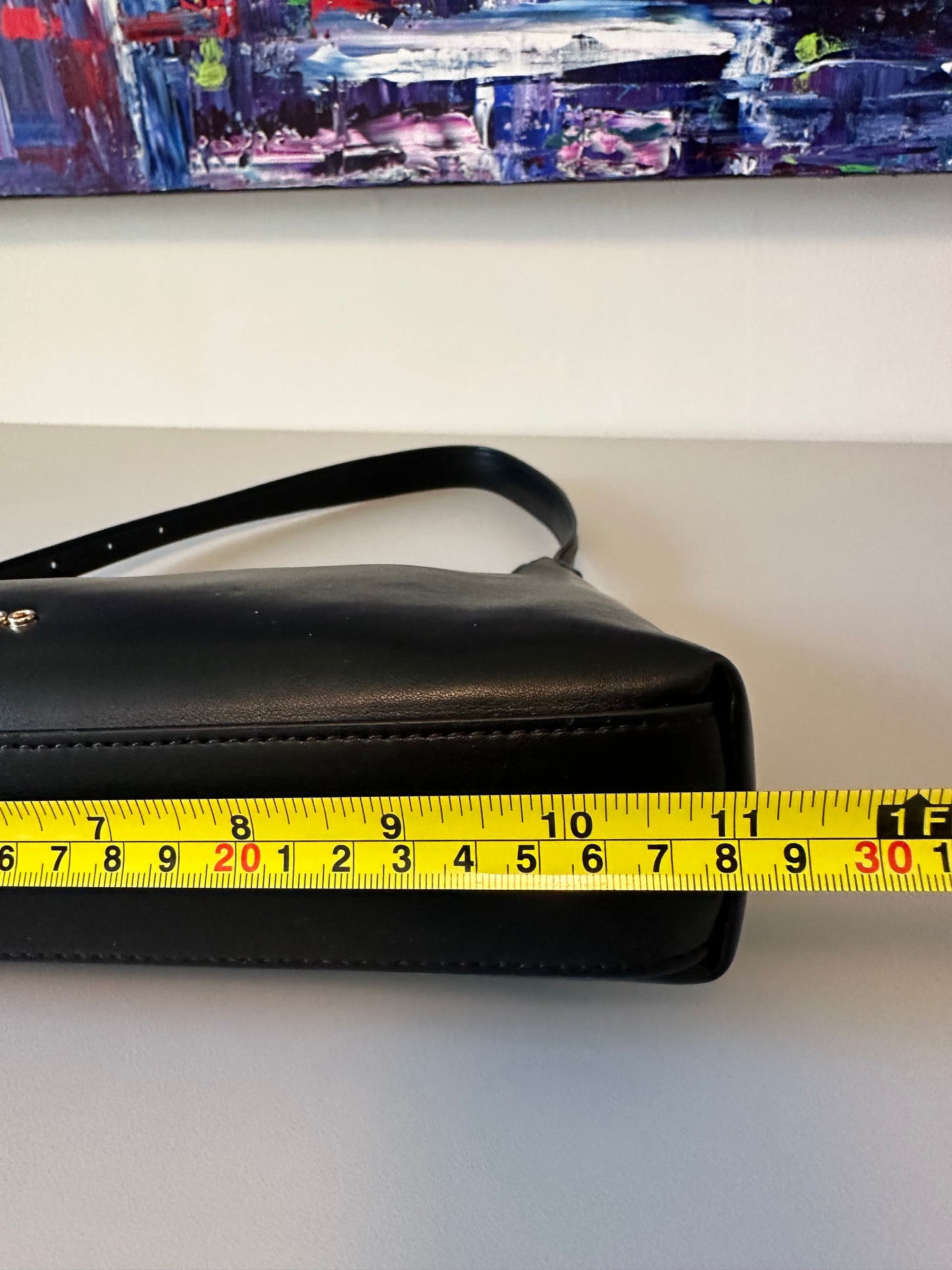 NWT Aldo Timberly Black Leather Asymmetrical Shoulder Bag with Gold Hardware