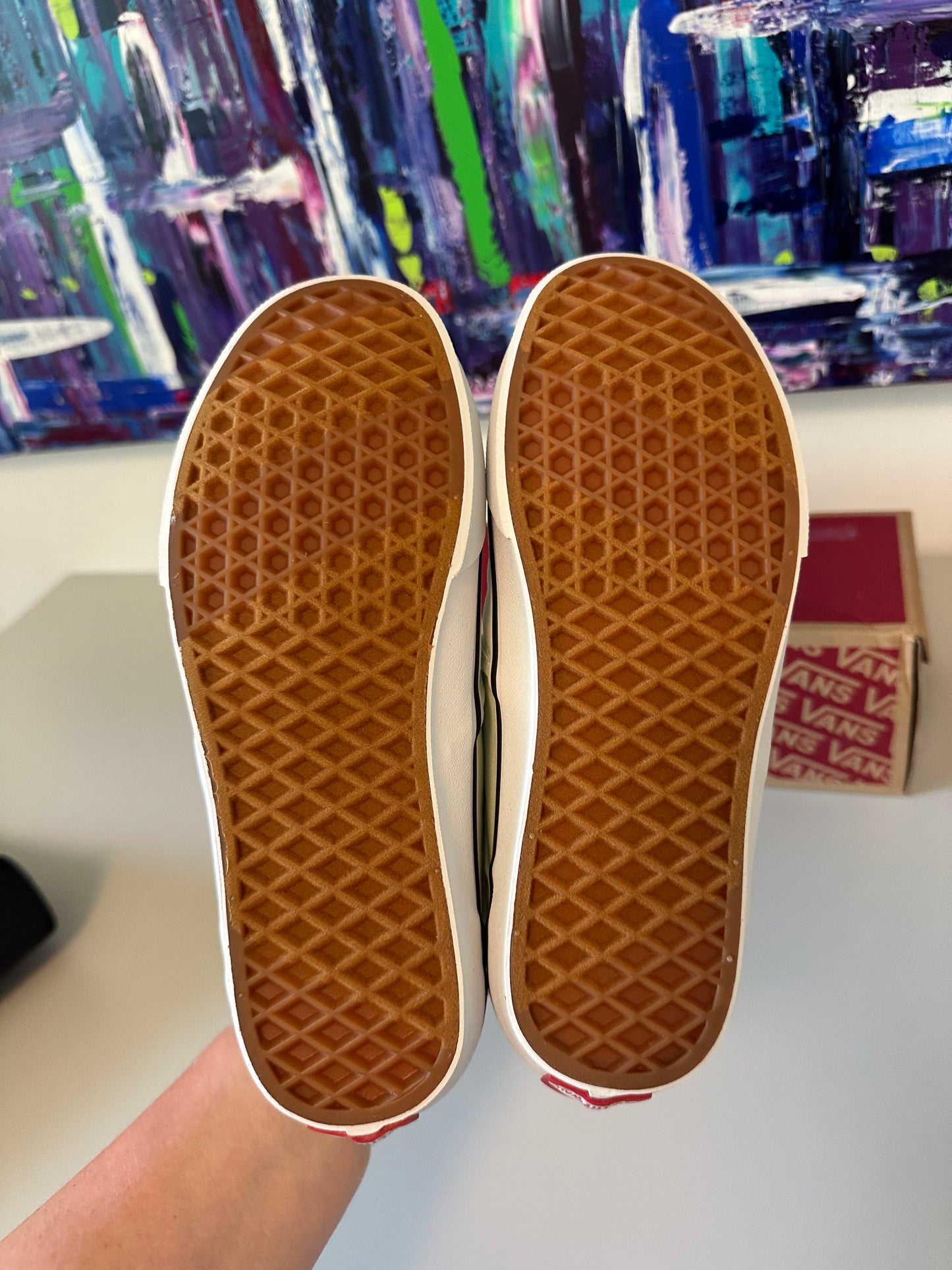 New in Box Vans Asher Hint Of Mint Canvas Slip On Sneakers | Size 8