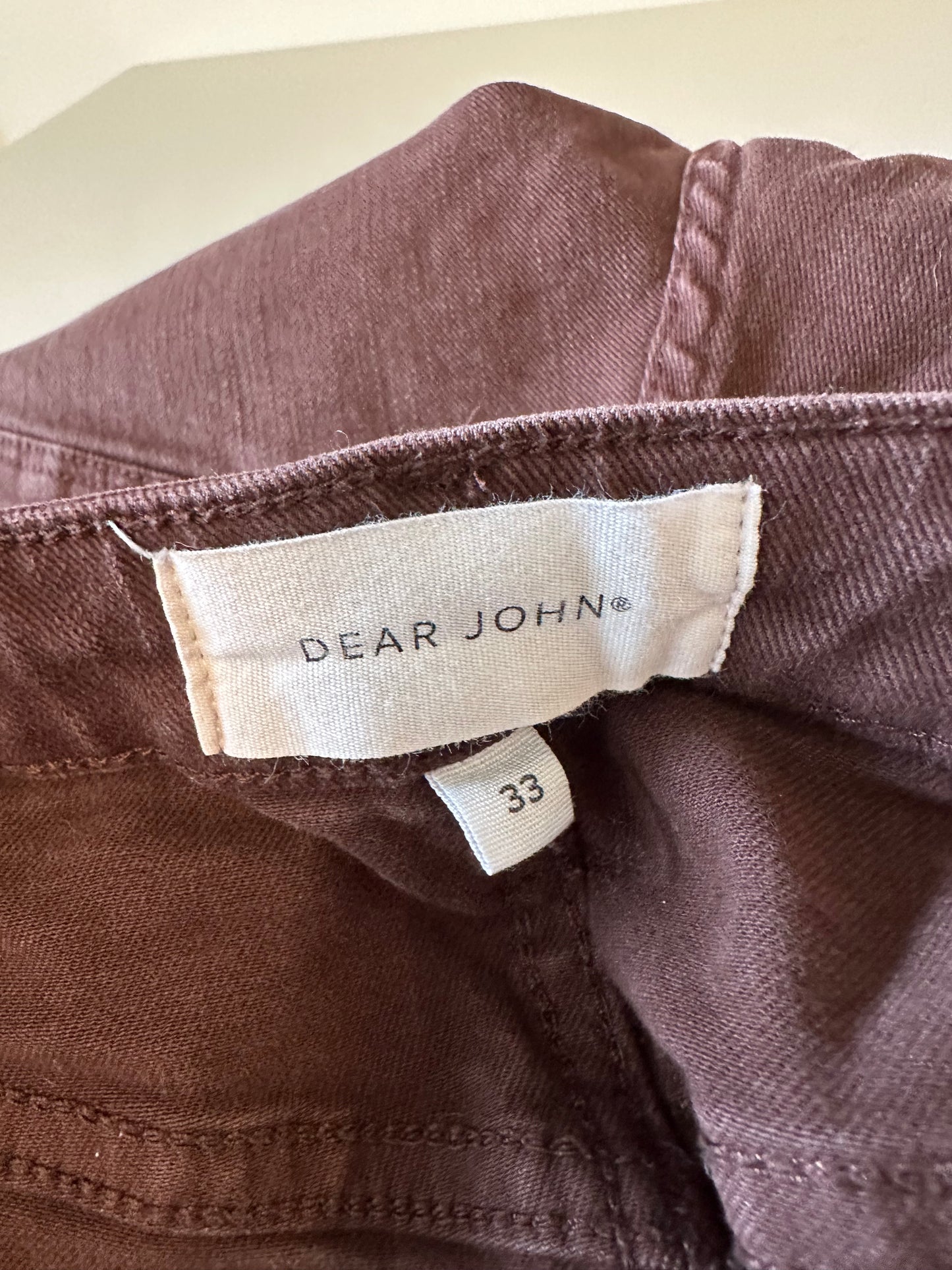 Dear John Wide Leg High Rise Jeans Brown Raw Hem Jeans | Size 33