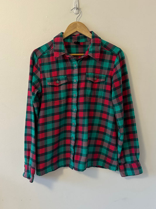 Patagonia Long-Sleeved Fjord Flannel Shirt in Portofino Pink | Size 8