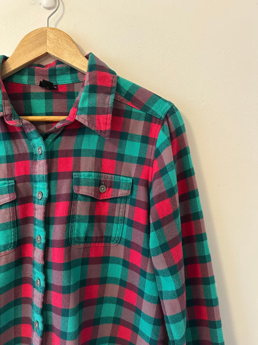 Patagonia Long-Sleeved Fjord Flannel Shirt in Portofino Pink | Size 8