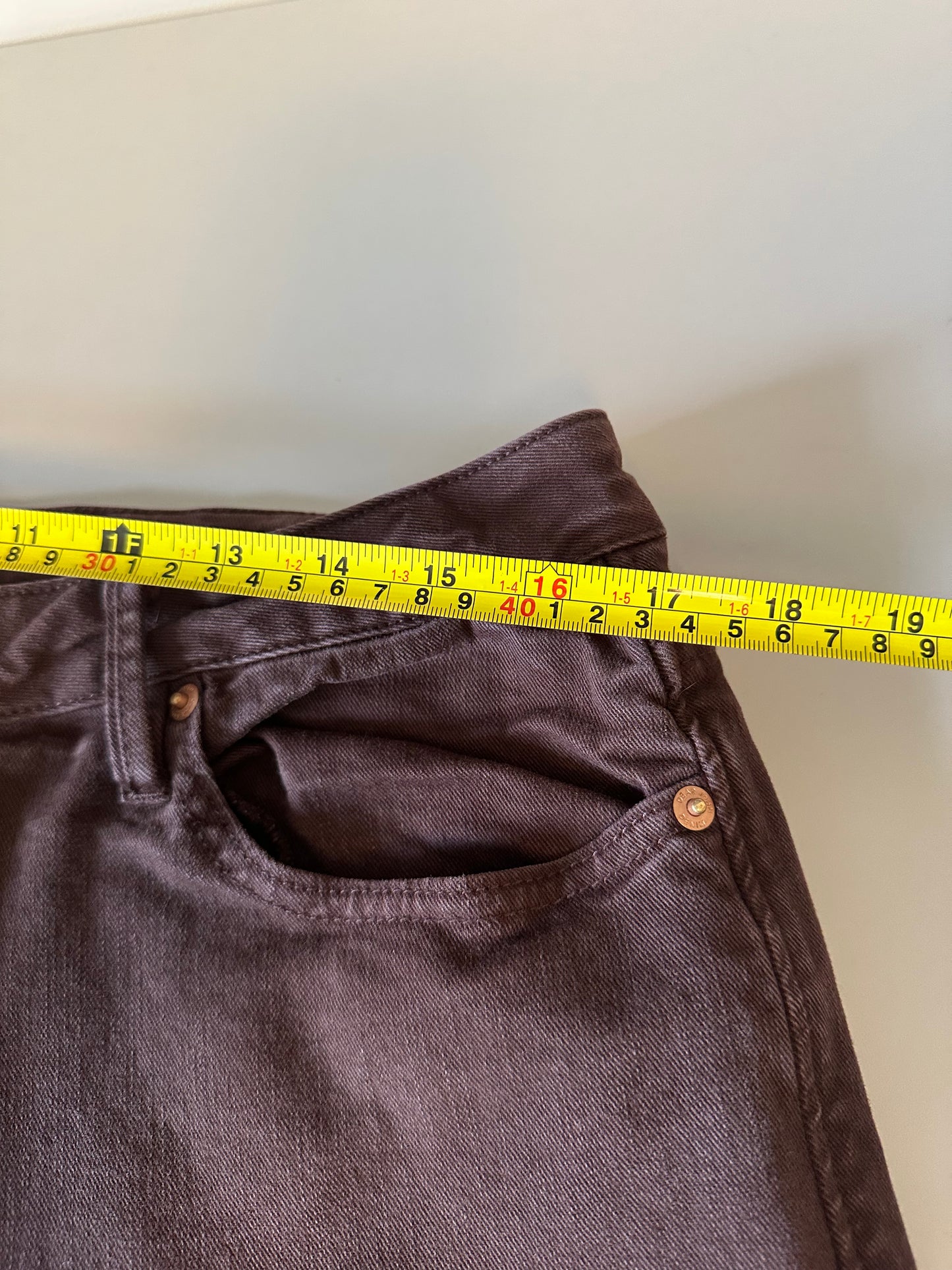 Dear John Wide Leg High Rise Jeans Brown Raw Hem Jeans | Size 33