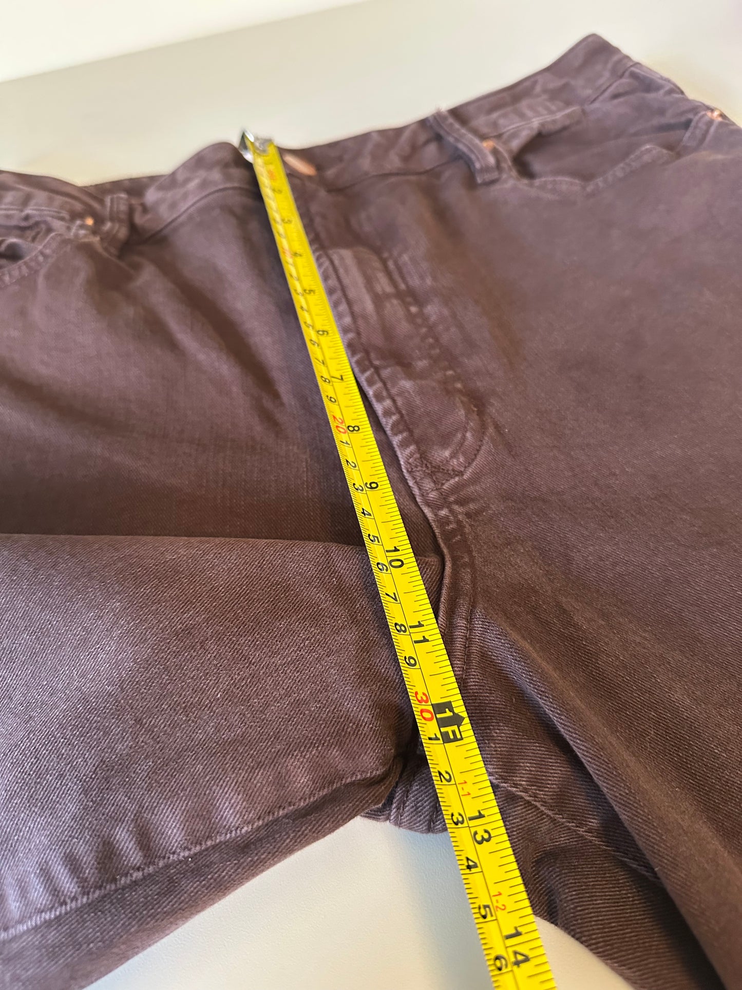 Dear John Wide Leg High Rise Jeans Brown Raw Hem Jeans | Size 33
