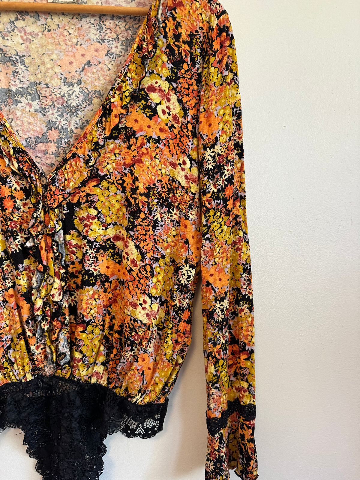 Intimately Free People Heat Wave Floral Ruffle Bodysuit | Size Medium