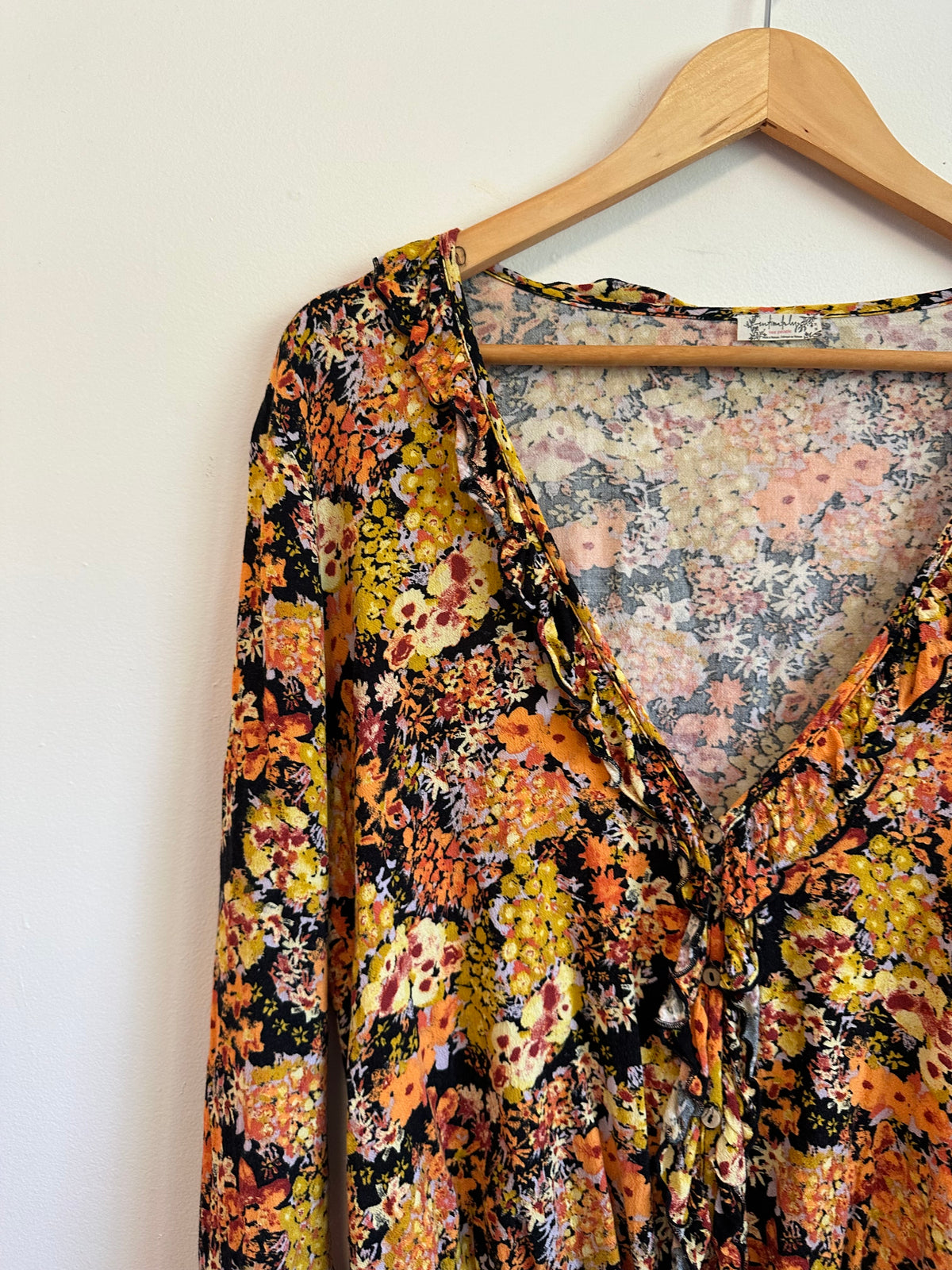 Intimately Free People Heat Wave Floral Ruffle Bodysuit | Size Medium