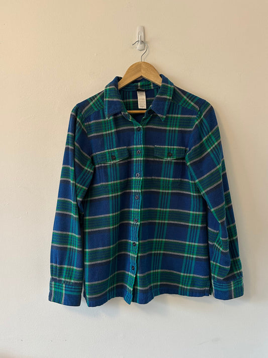 Patagonia Long-Sleeved Fjord Flannel Shirt in Andes Blue | Size 8