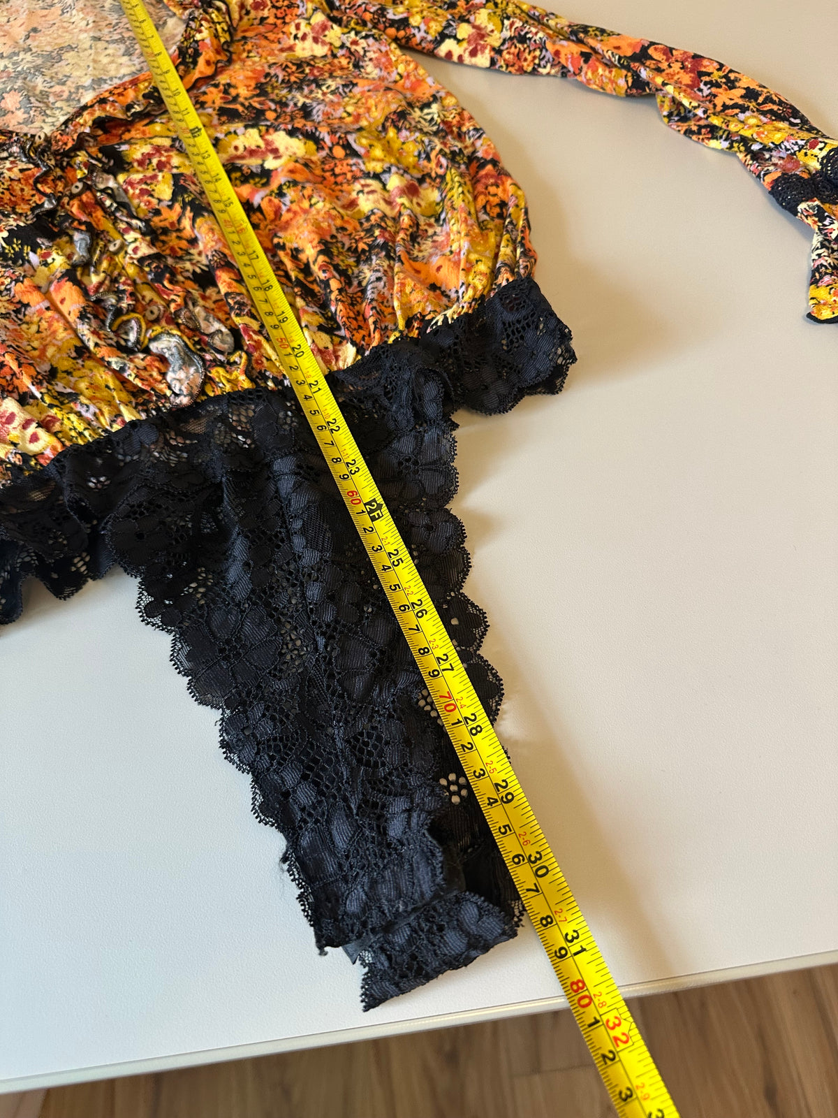 Intimately Free People Heat Wave Floral Ruffle Bodysuit | Size Medium