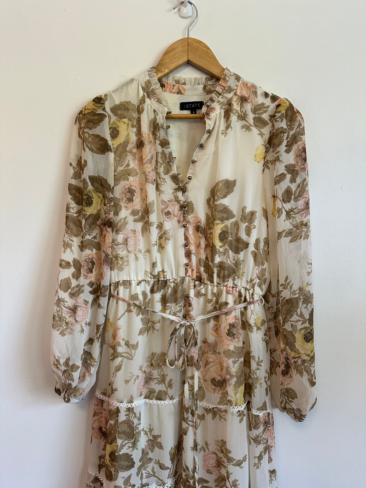 1.STATE Floral Tiered Long Sleeve Maxi Dress | Size Small