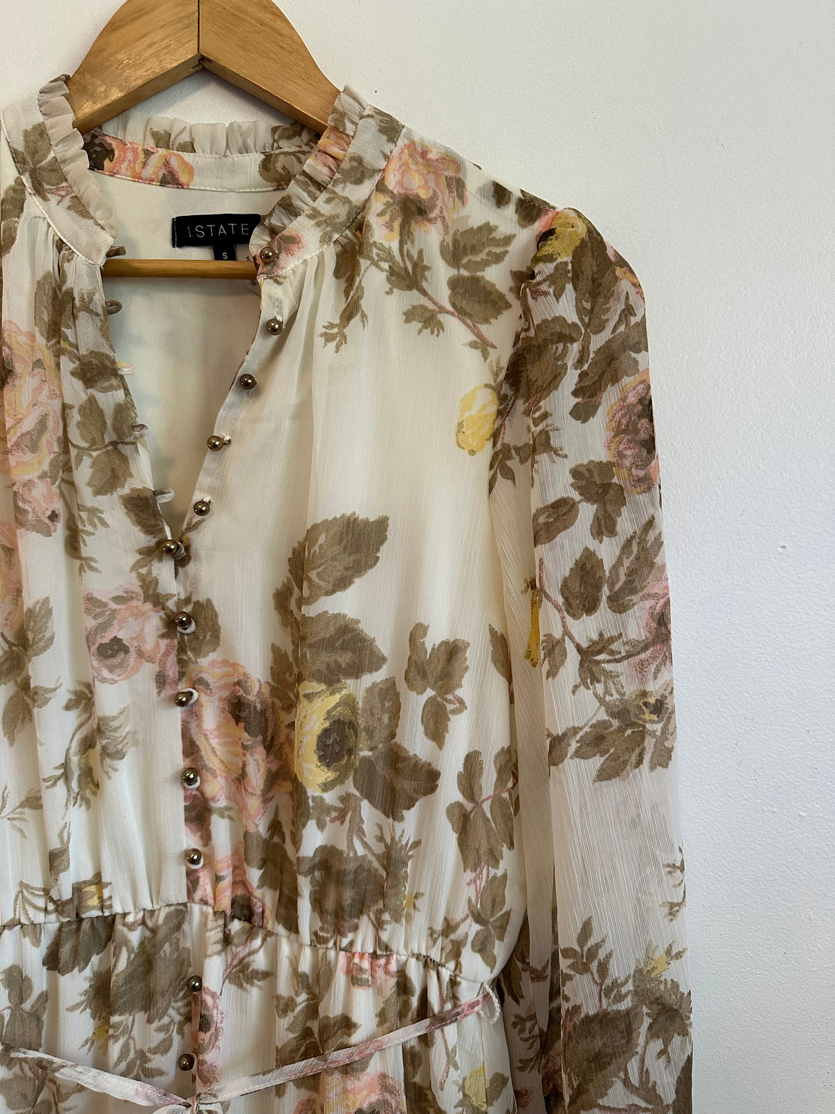1.STATE Floral Tiered Long Sleeve Maxi Dress | Size Small