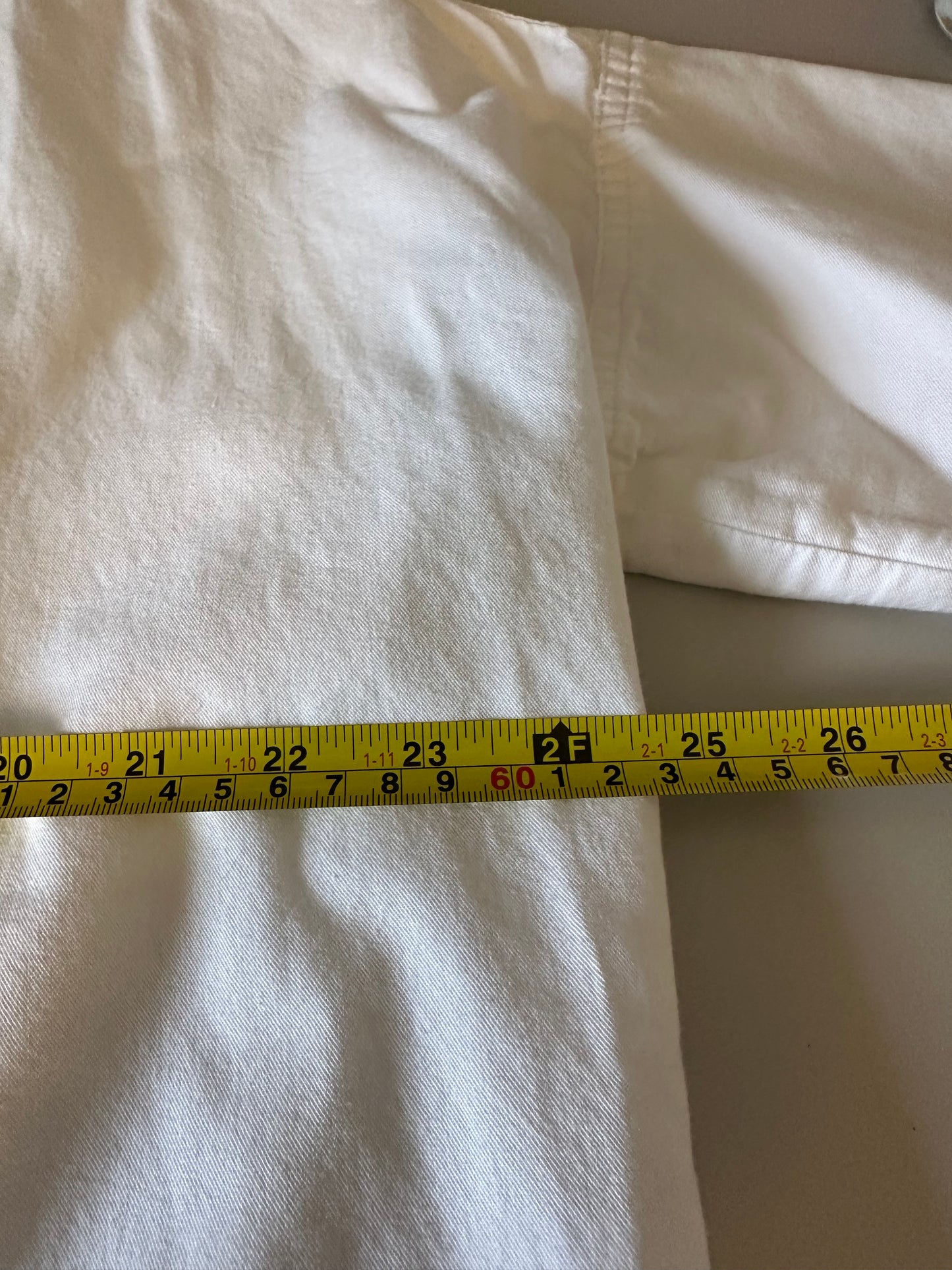 Madewell White Cotton Modal Short Sleeve Button Back Popover Top | Size Large
