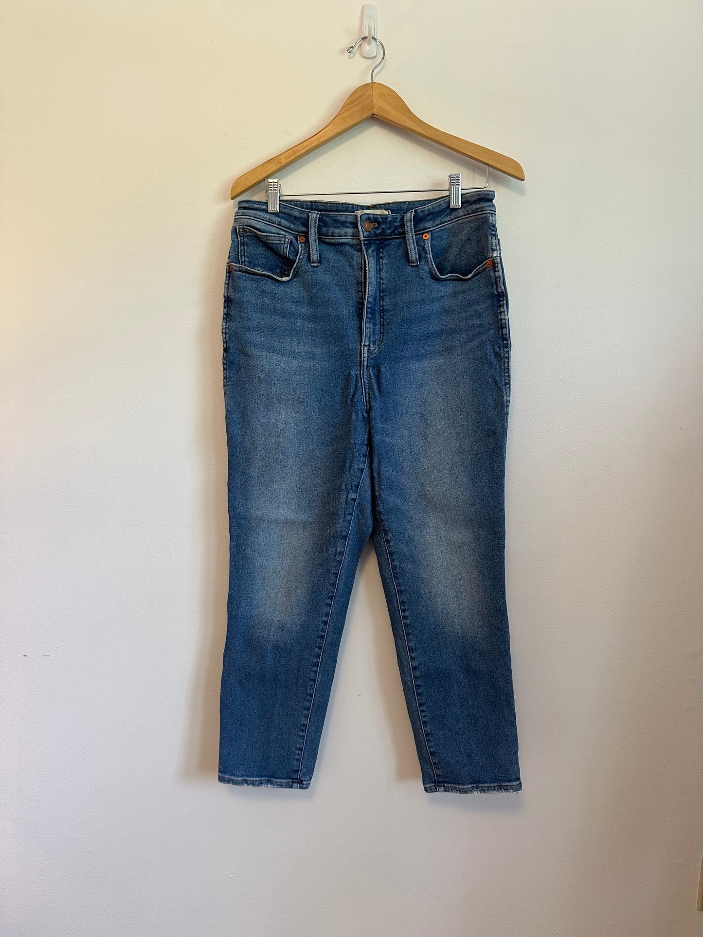 Madewell Curvy Stovepipe High Rise Straight Leg Blue Jeans | Size 31