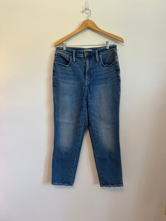 Madewell Curvy Stovepipe High Rise Straight Leg Blue Jeans | Size 31