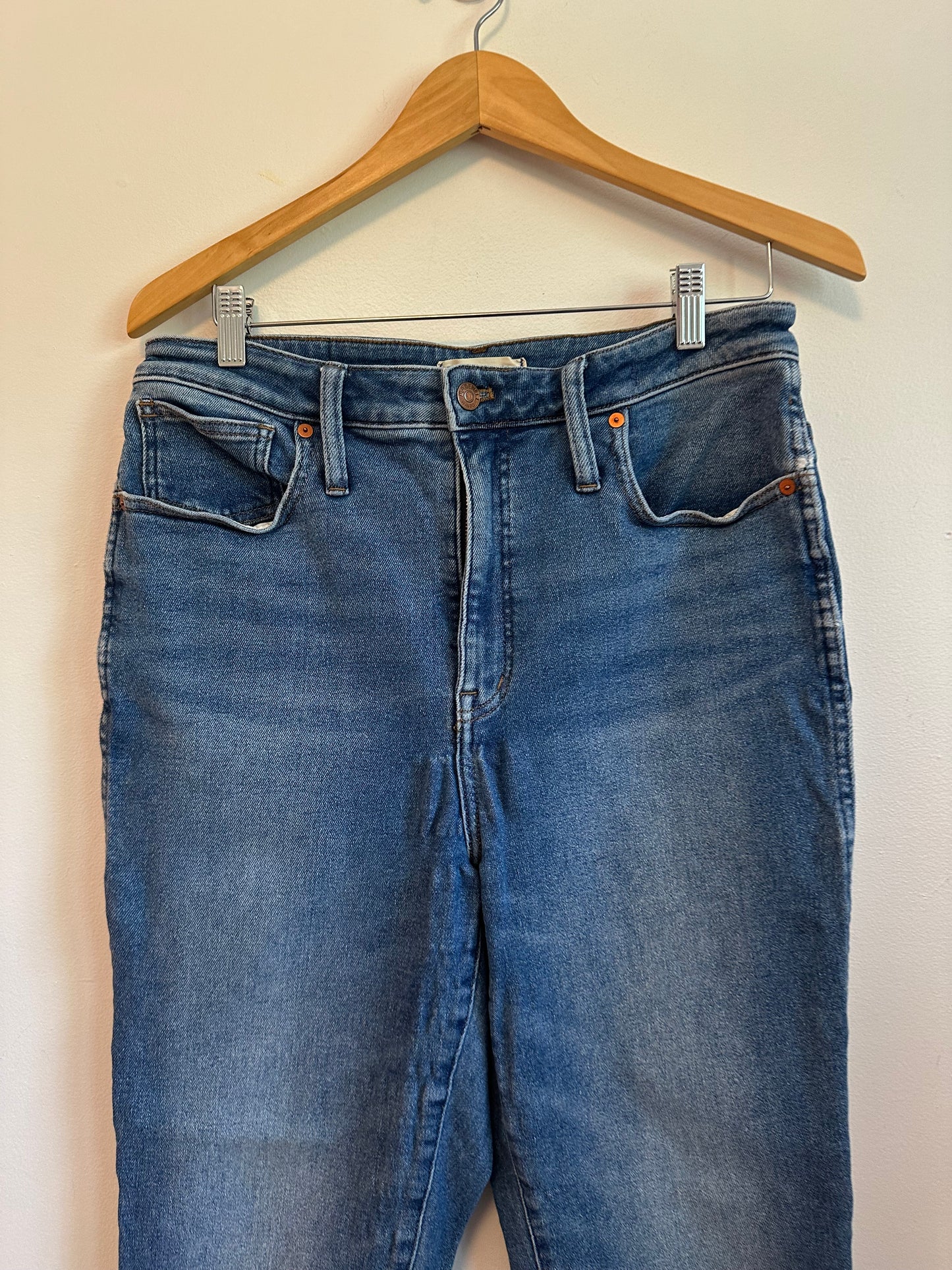 Madewell Curvy Stovepipe High Rise Straight Leg Blue Jeans | Size 31