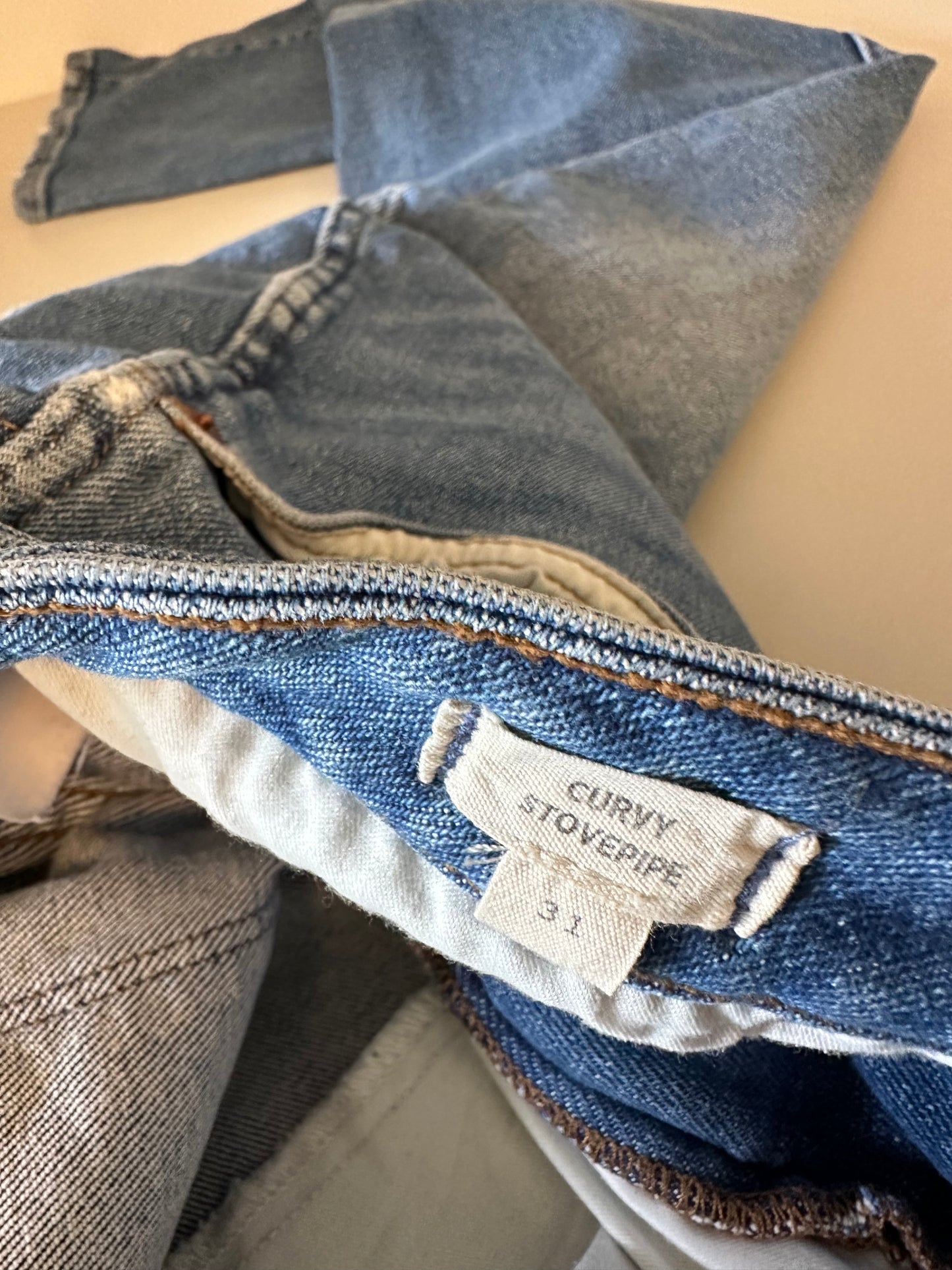 Madewell Curvy Stovepipe High Rise Straight Leg Blue Jeans | Size 31
