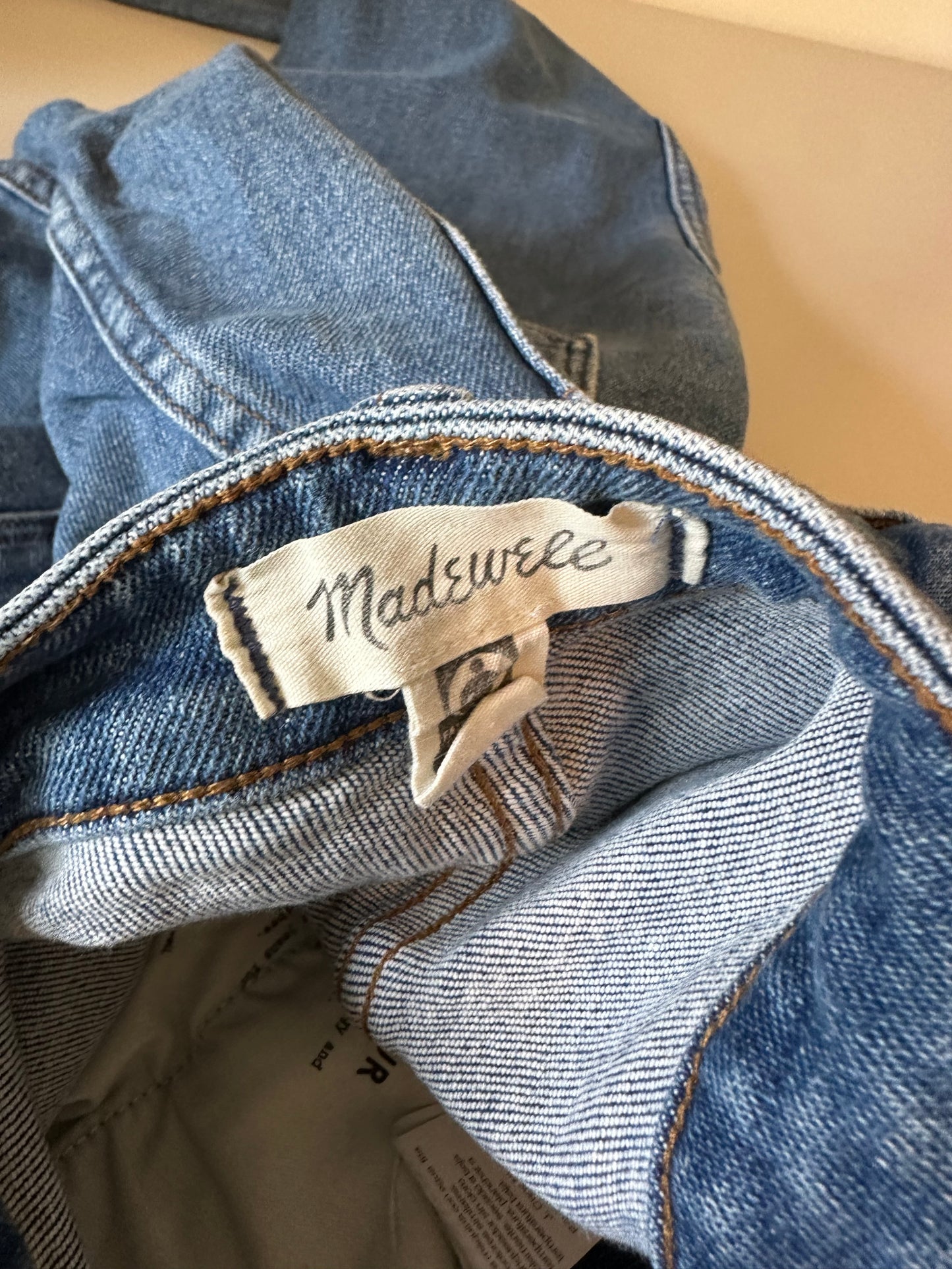Madewell Curvy Stovepipe High Rise Straight Leg Blue Jeans | Size 31