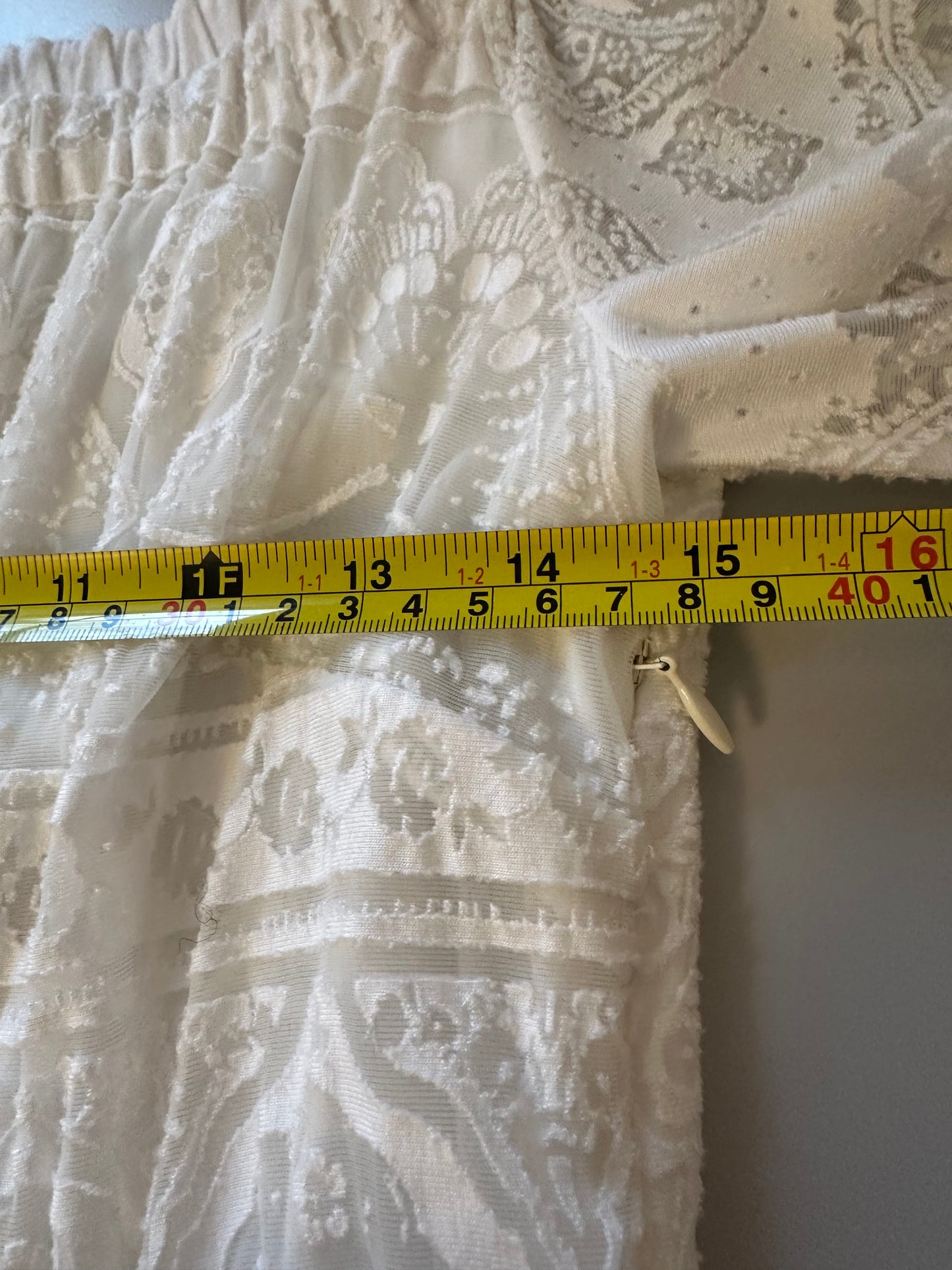 Anthropologie x Farm Rio Elliott Lace White Off the Shoulder Jumpsuit | Size Medium