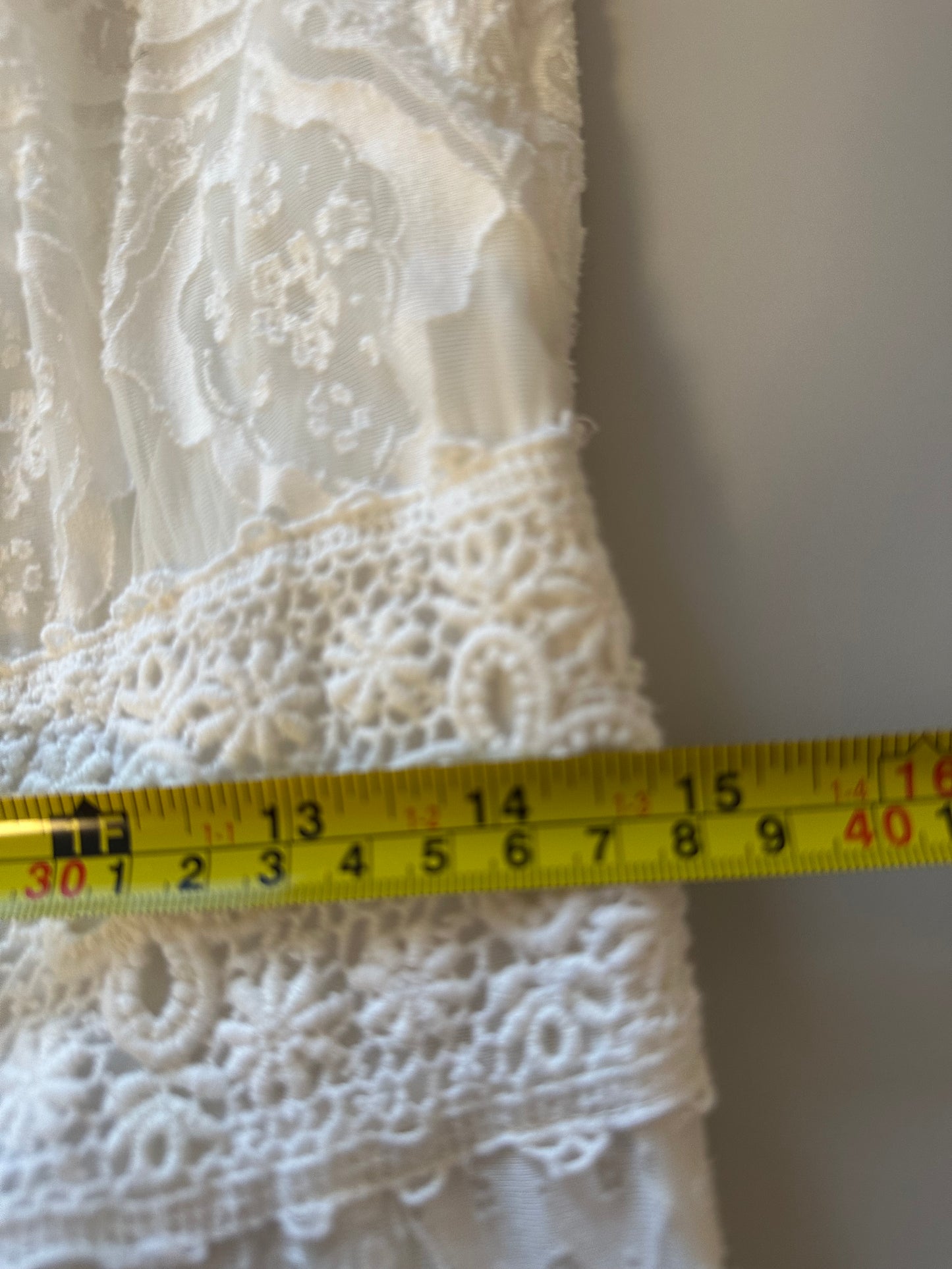 Anthropologie x Farm Rio Elliott Lace White Off the Shoulder Jumpsuit | Size Medium